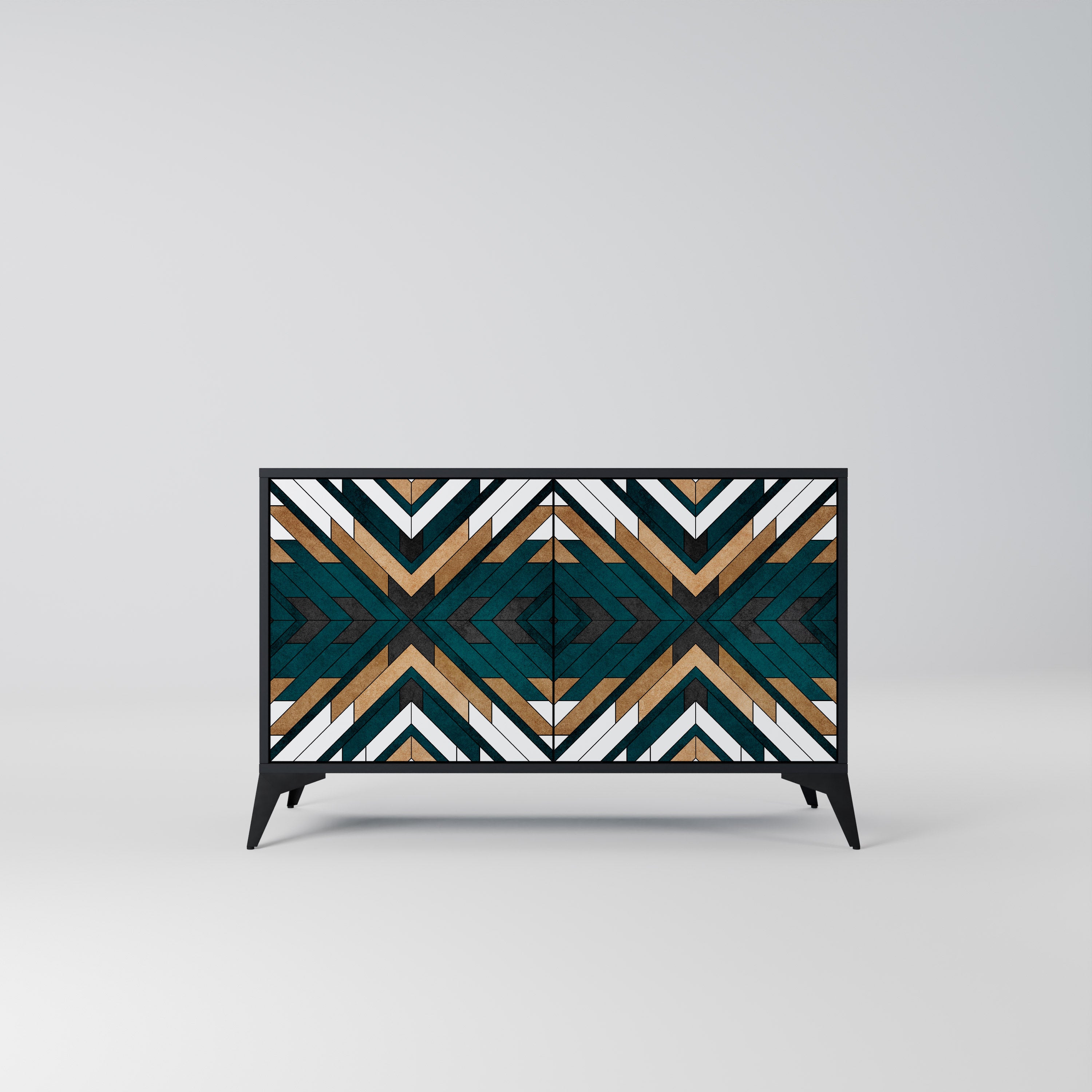 ARTISTIC GEOMETRY 2-Door Sideboard in Black Finish