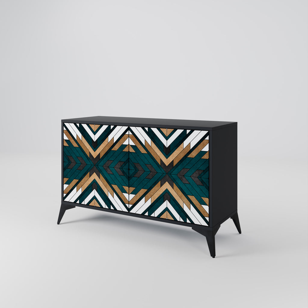 ARTISTIC GEOMETRY 2-Door Sideboard in Black Finish