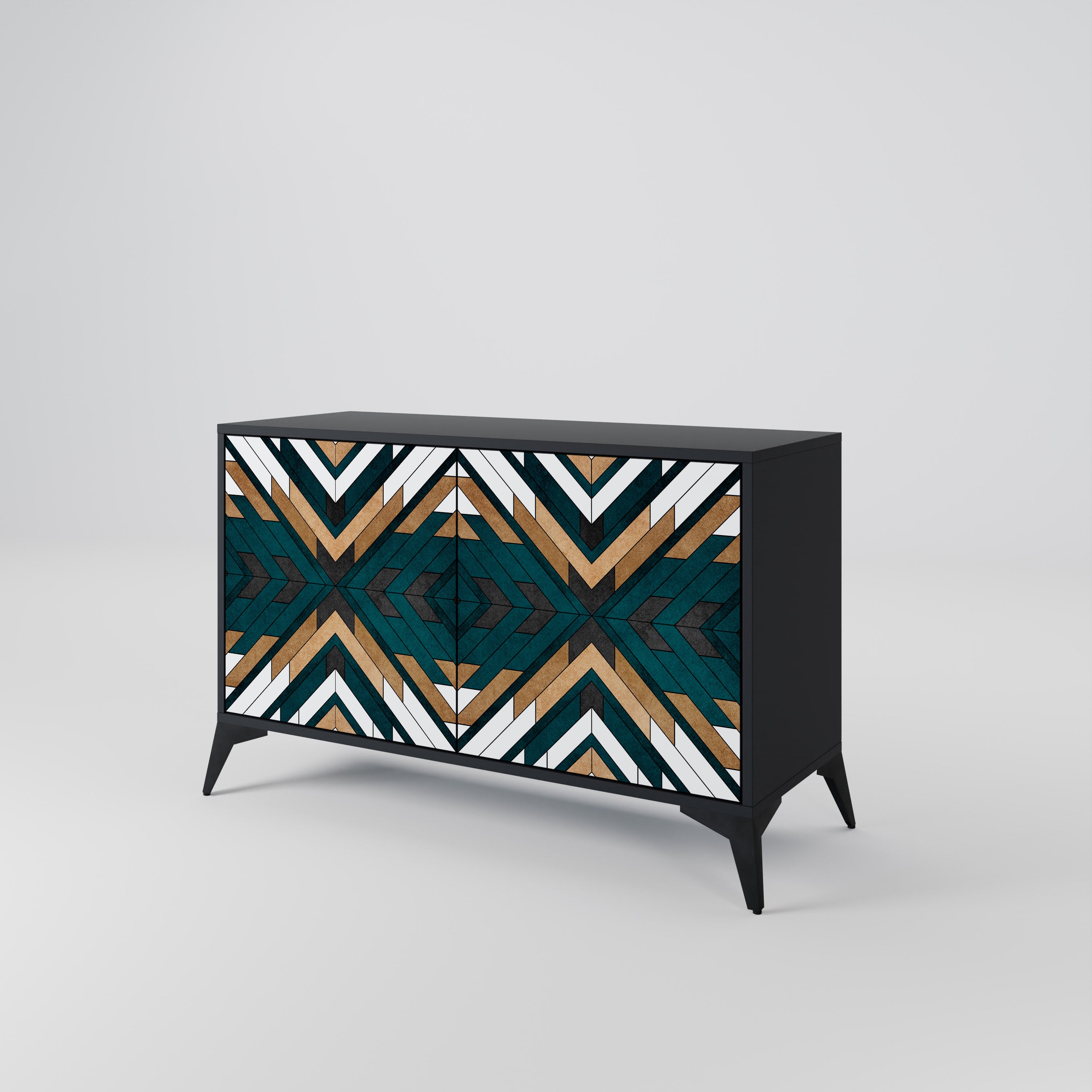 ARTISTIC GEOMETRY 2-Door Sideboard in Black Finish