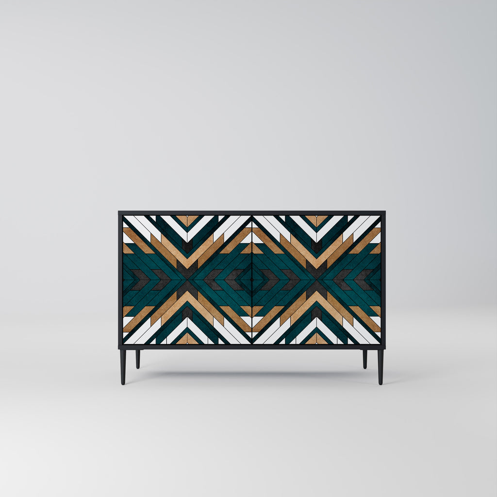 ARTISTIC GEOMETRY 2-Door Sideboard in Black Finish