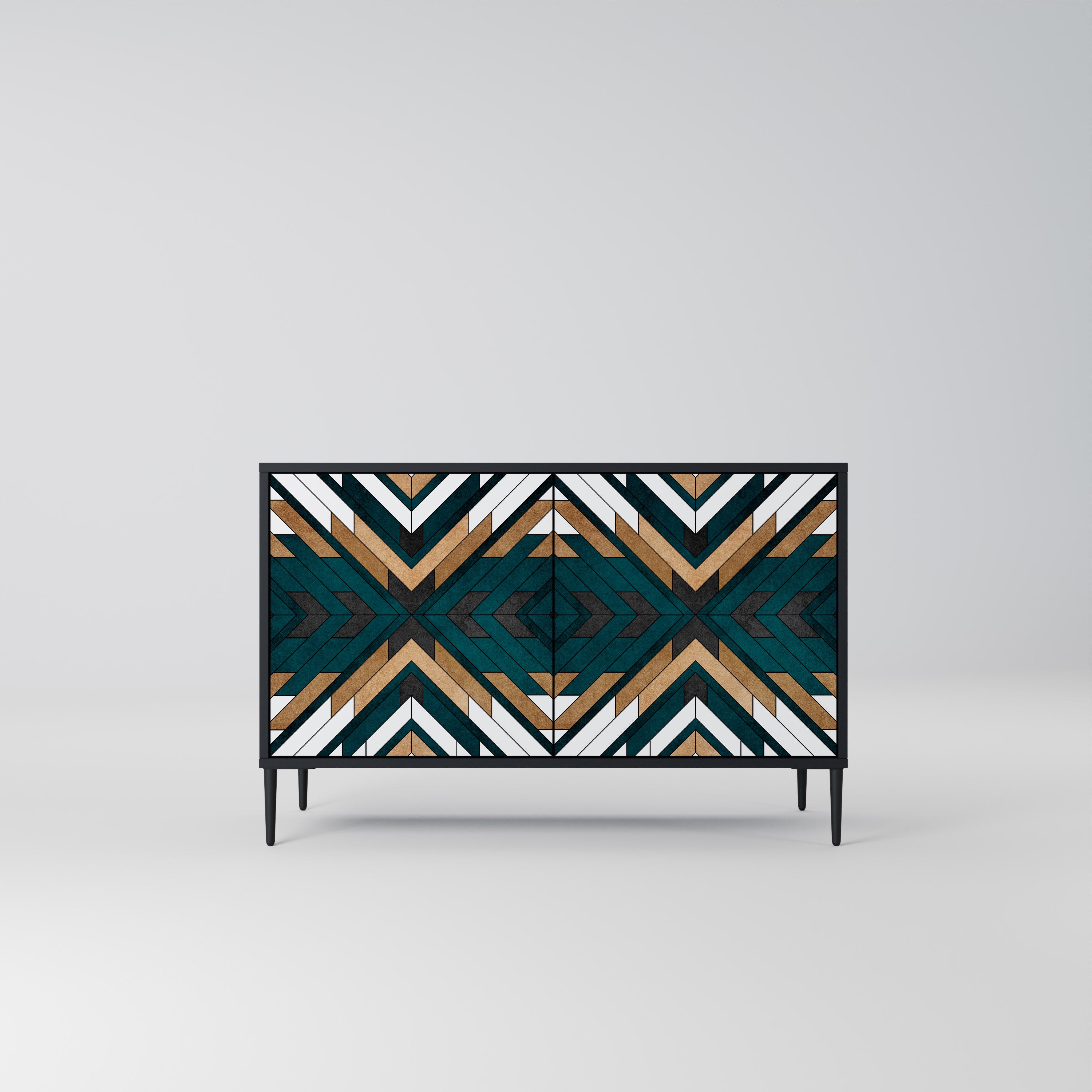 ARTISTIC GEOMETRY 2-Door Sideboard in Black Finish