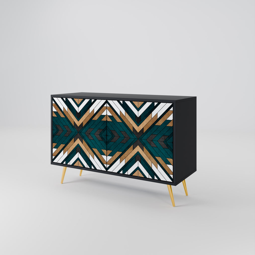 ARTISTIC GEOMETRY 2-Door Sideboard in Black Finish