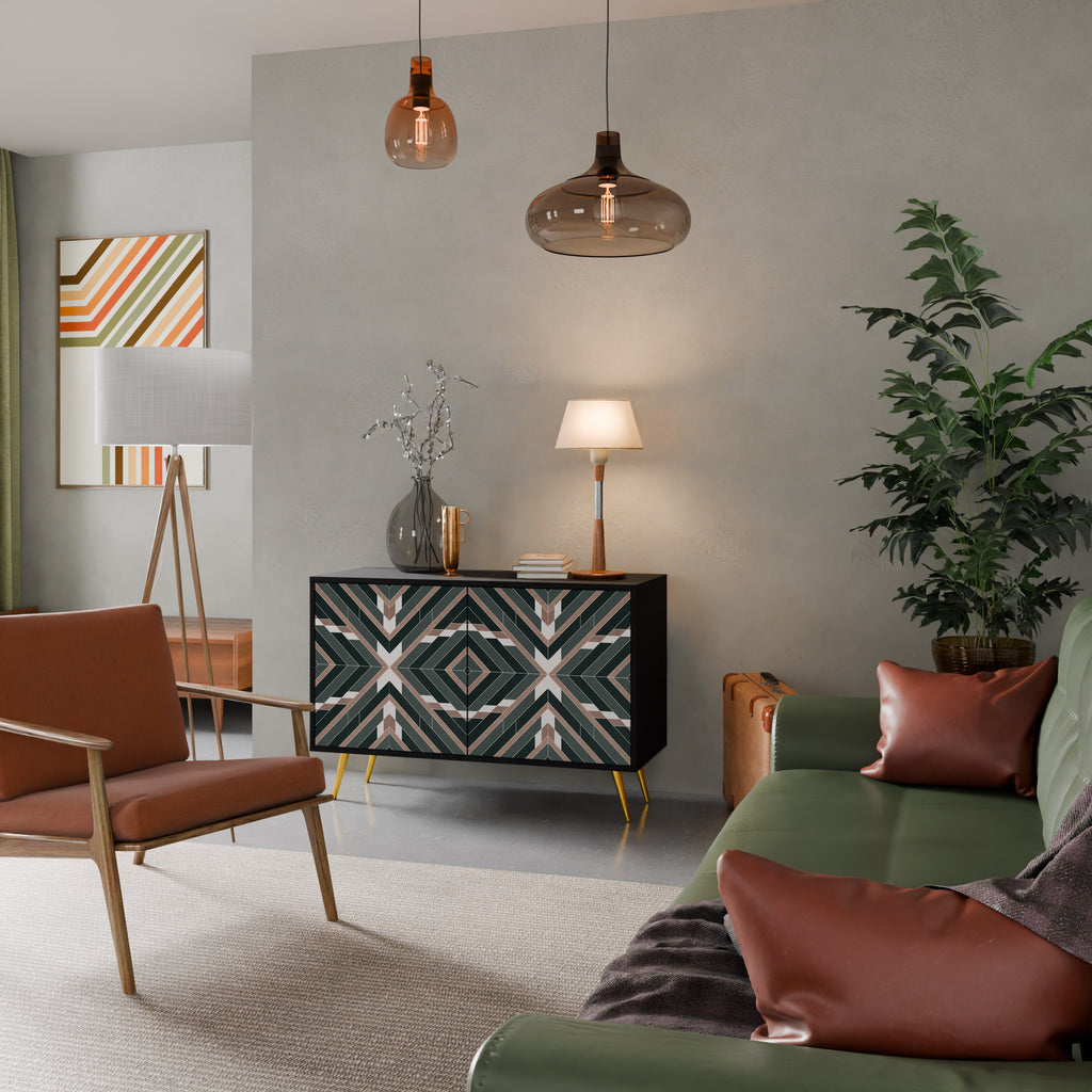 DIMENSION DELIGHTS 2-Door Sideboard in Black Finish