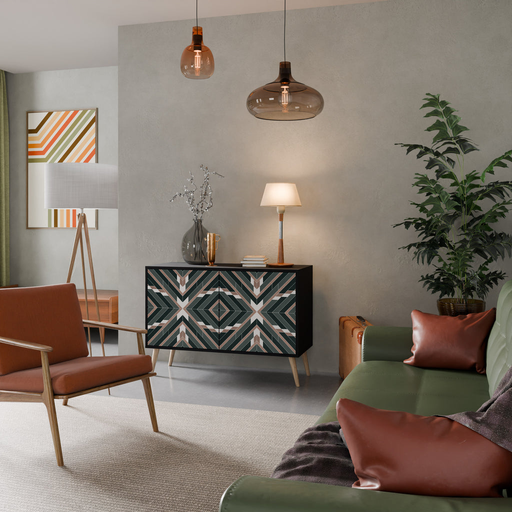 DIMENSION DELIGHTS 2-Door Sideboard in Black Finish