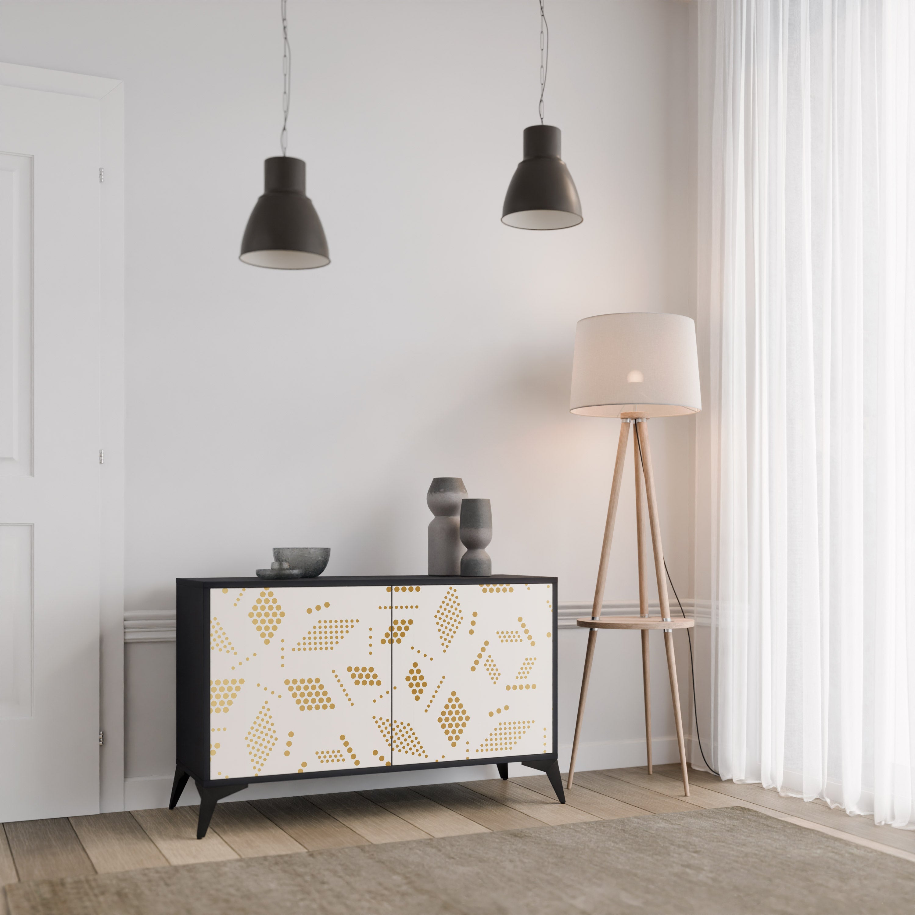 SPOTTED DAZE 2-Door Sideboard in Black Finish