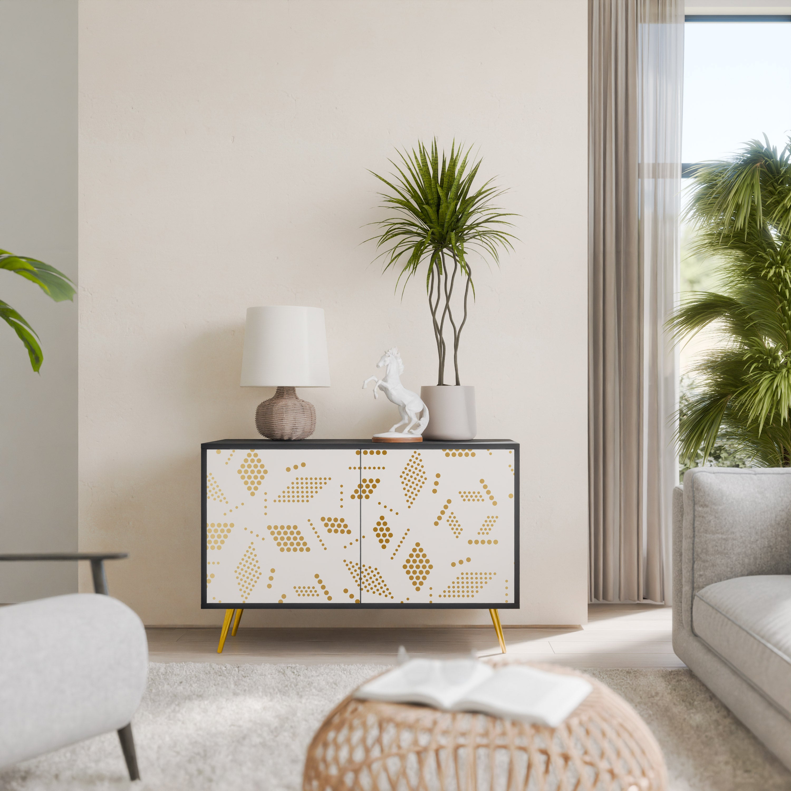 SPOTTED DAZE 2-Door Sideboard in Black Finish