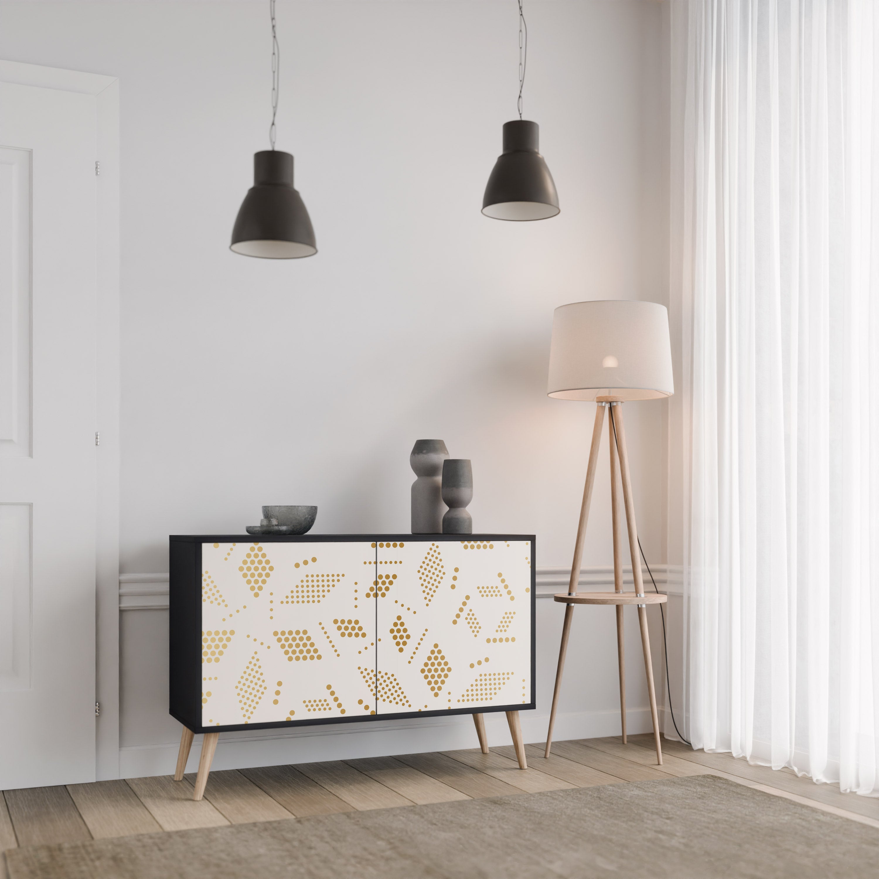 SPOTTED DAZE 2-Door Sideboard in Black Finish