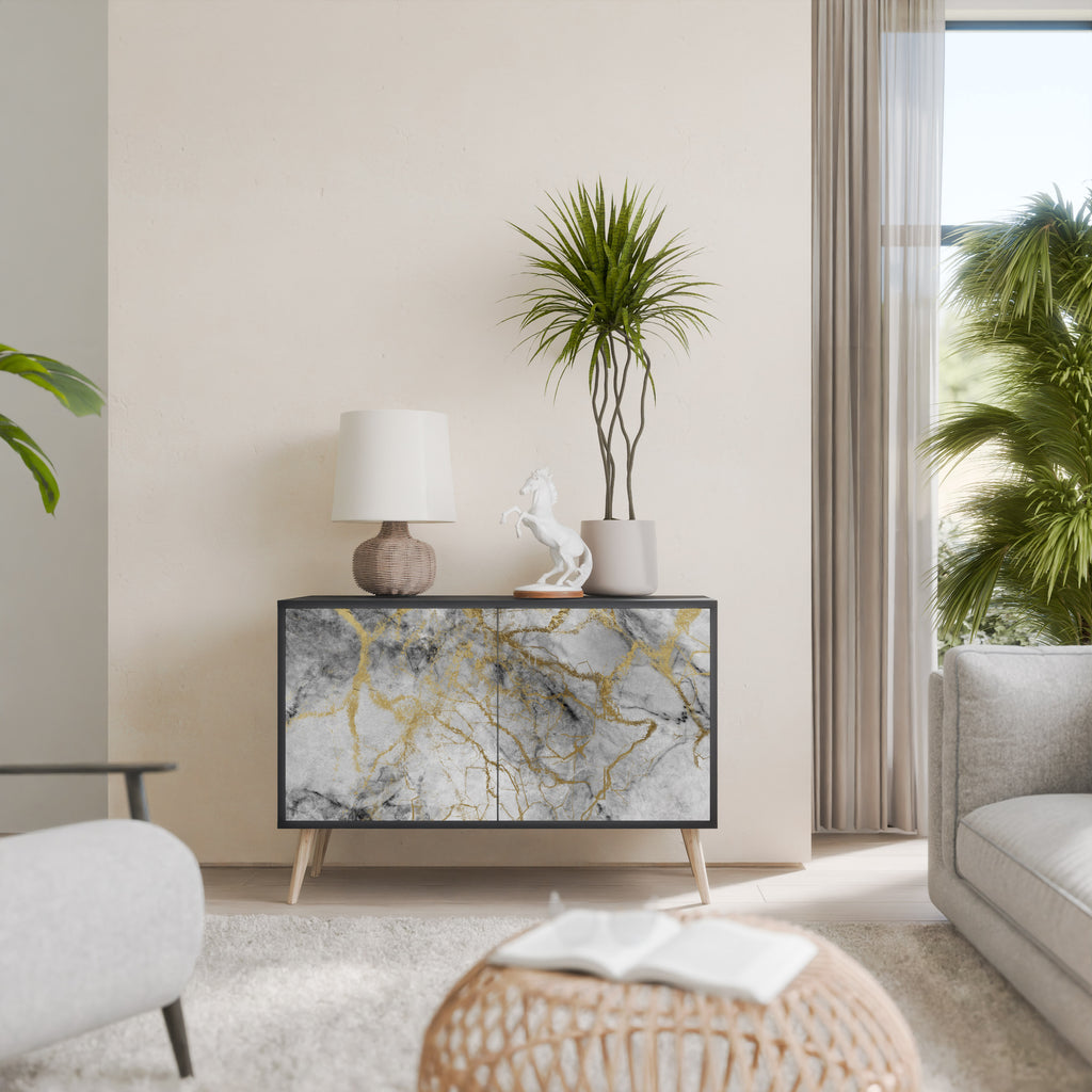 TIMELESS GLIDE 2-Door Sideboard in Black Finish