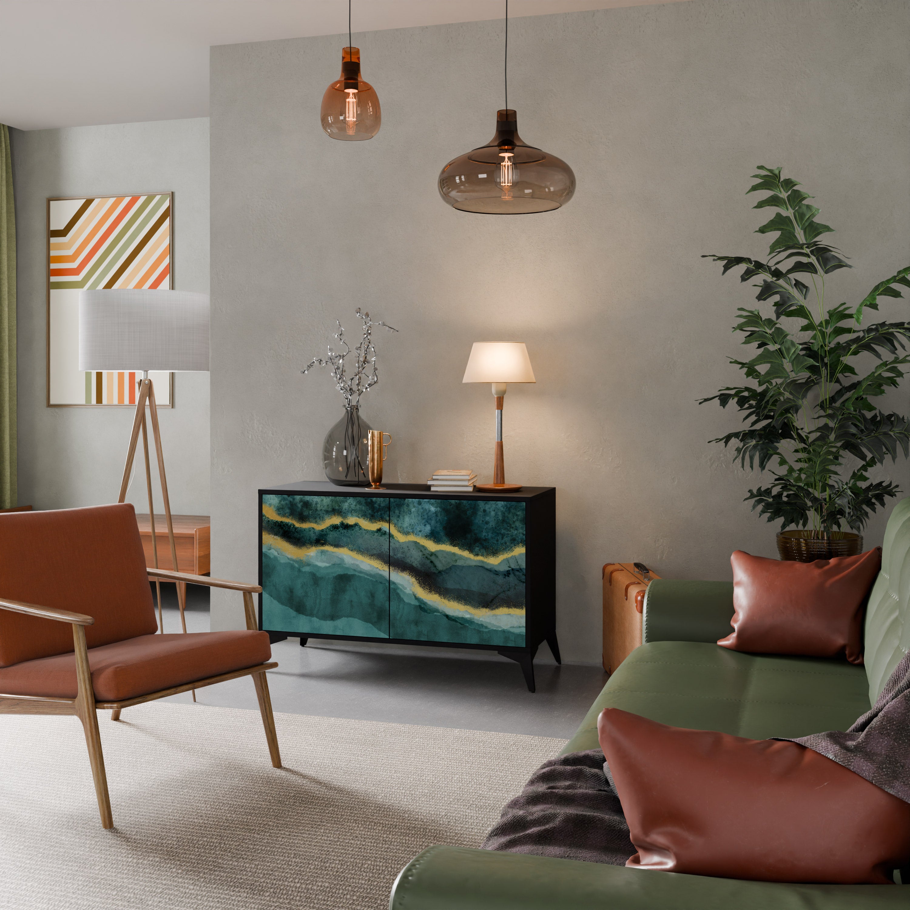 GOLDRUSH ODYSSEY 2-Door Sideboard in Black Finish