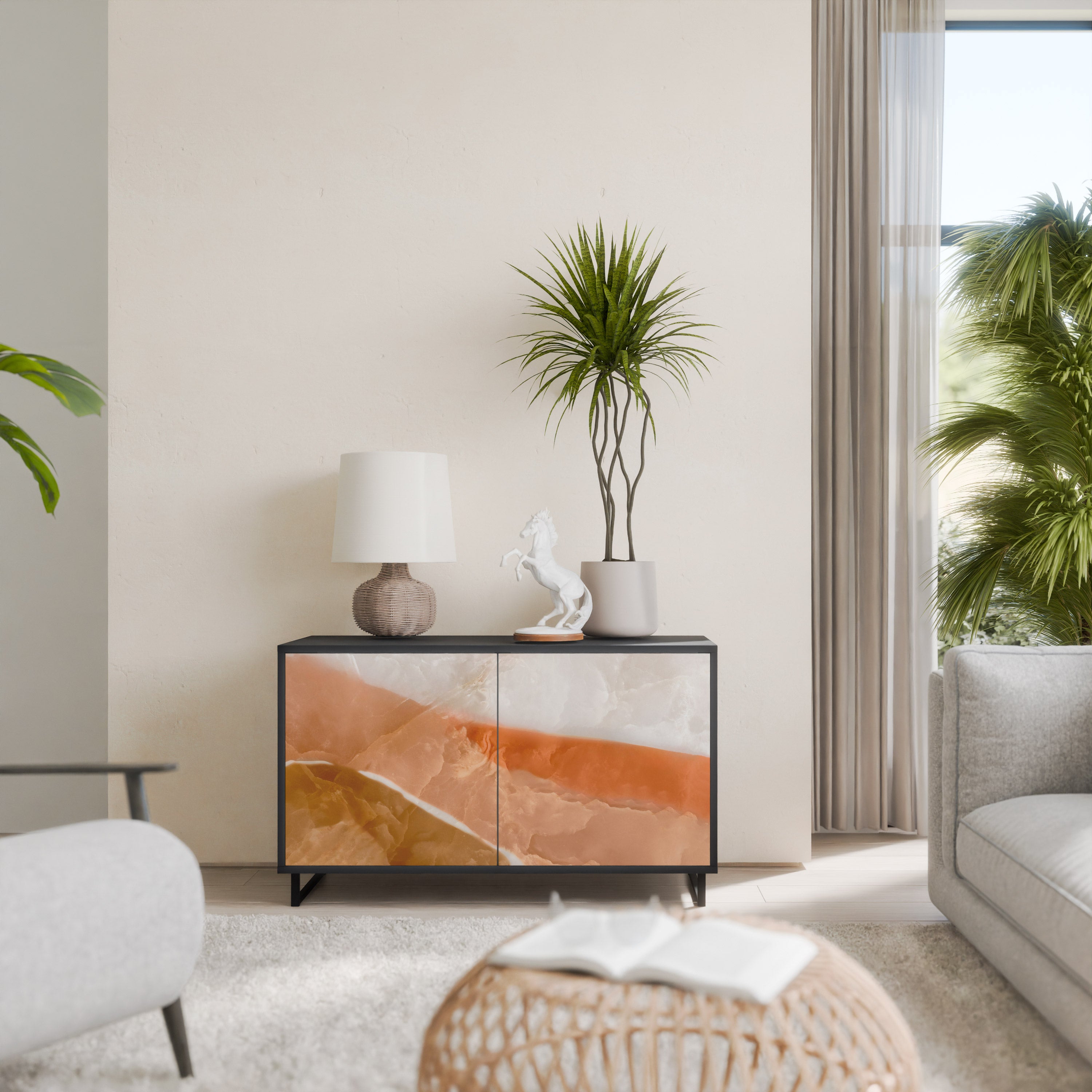 SANDHILLS SPLENDOUR 2-Door Sideboard in Black Finish