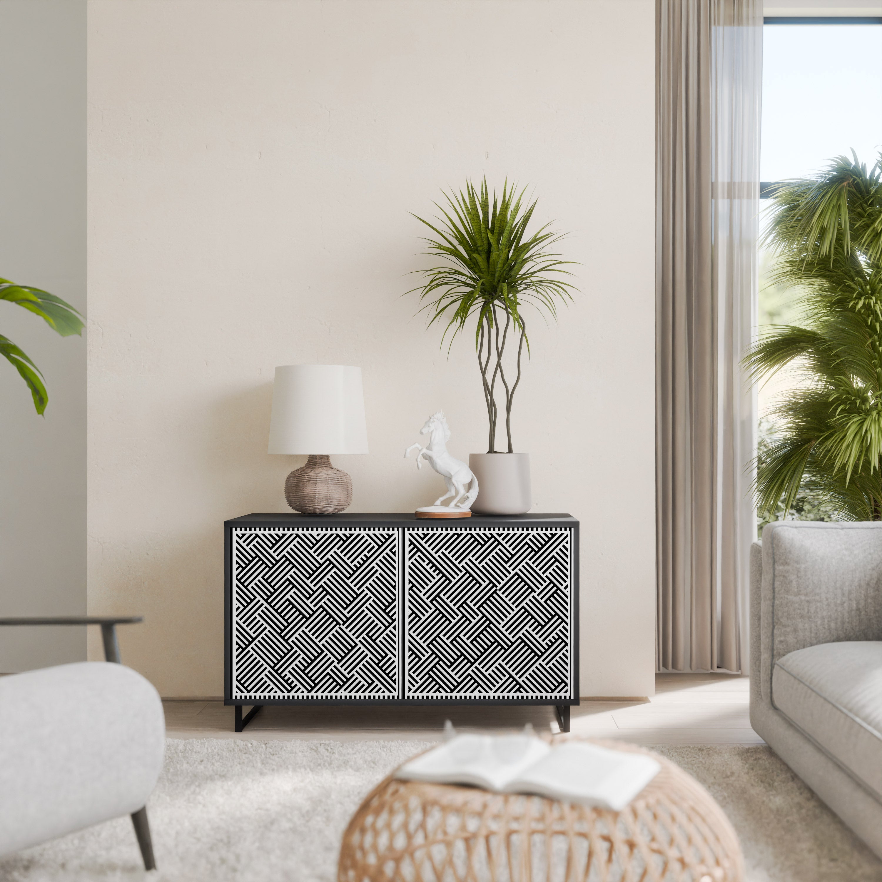 TEMPORARY SEQUENCE 2-Door Sideboard in Black Finish