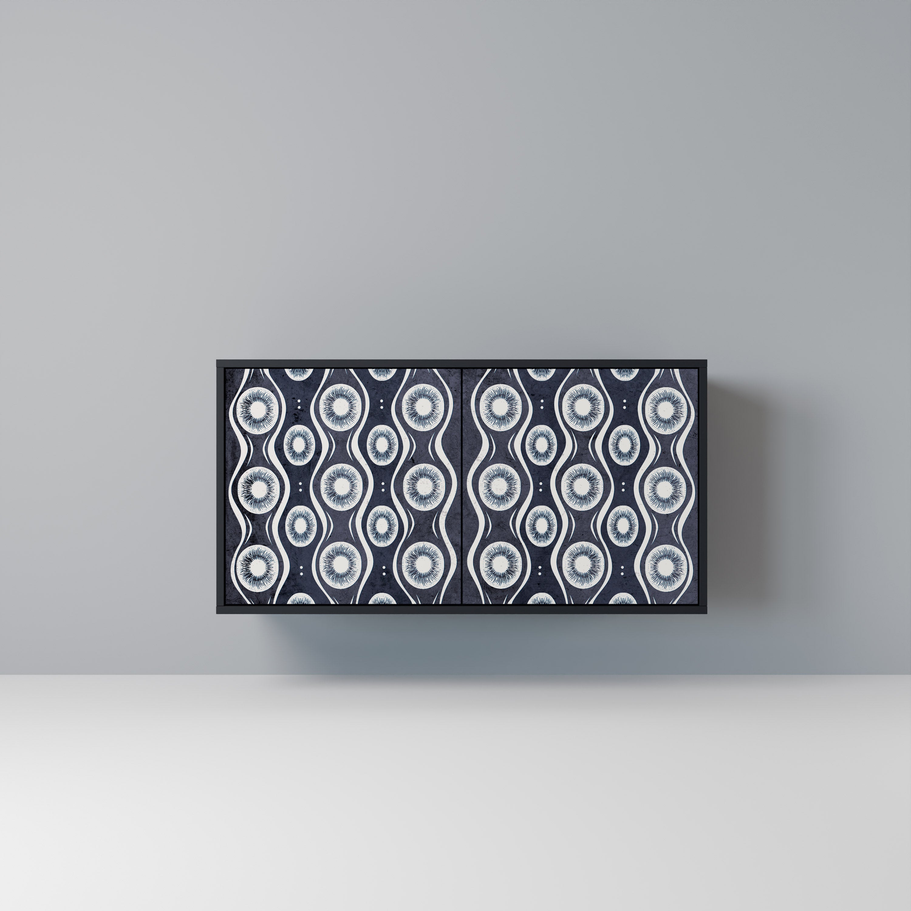 GRAPHITE EYES 2-Door Sideboard in Black Finish