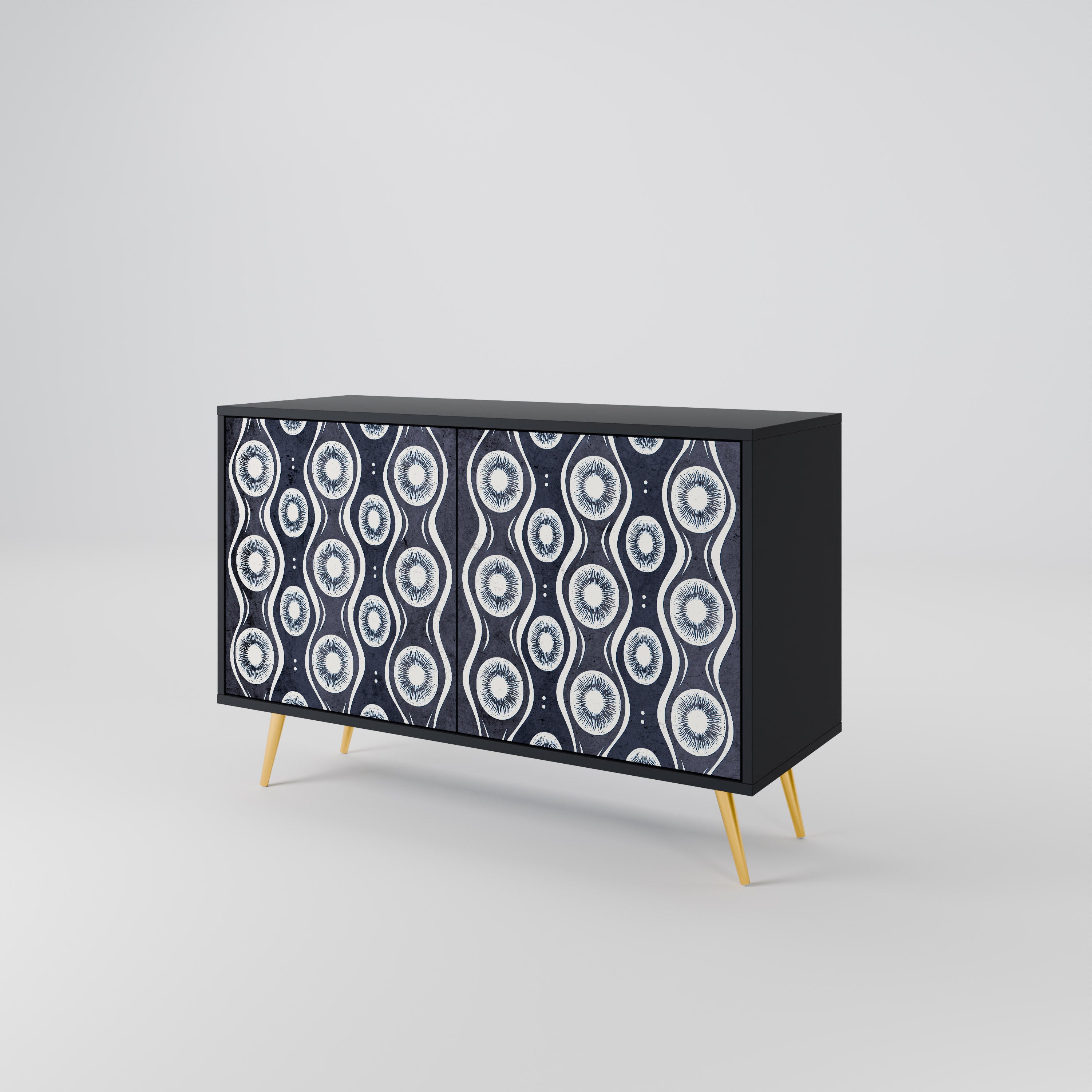 GRAPHITE EYES 2-Door Sideboard in Black Finish
