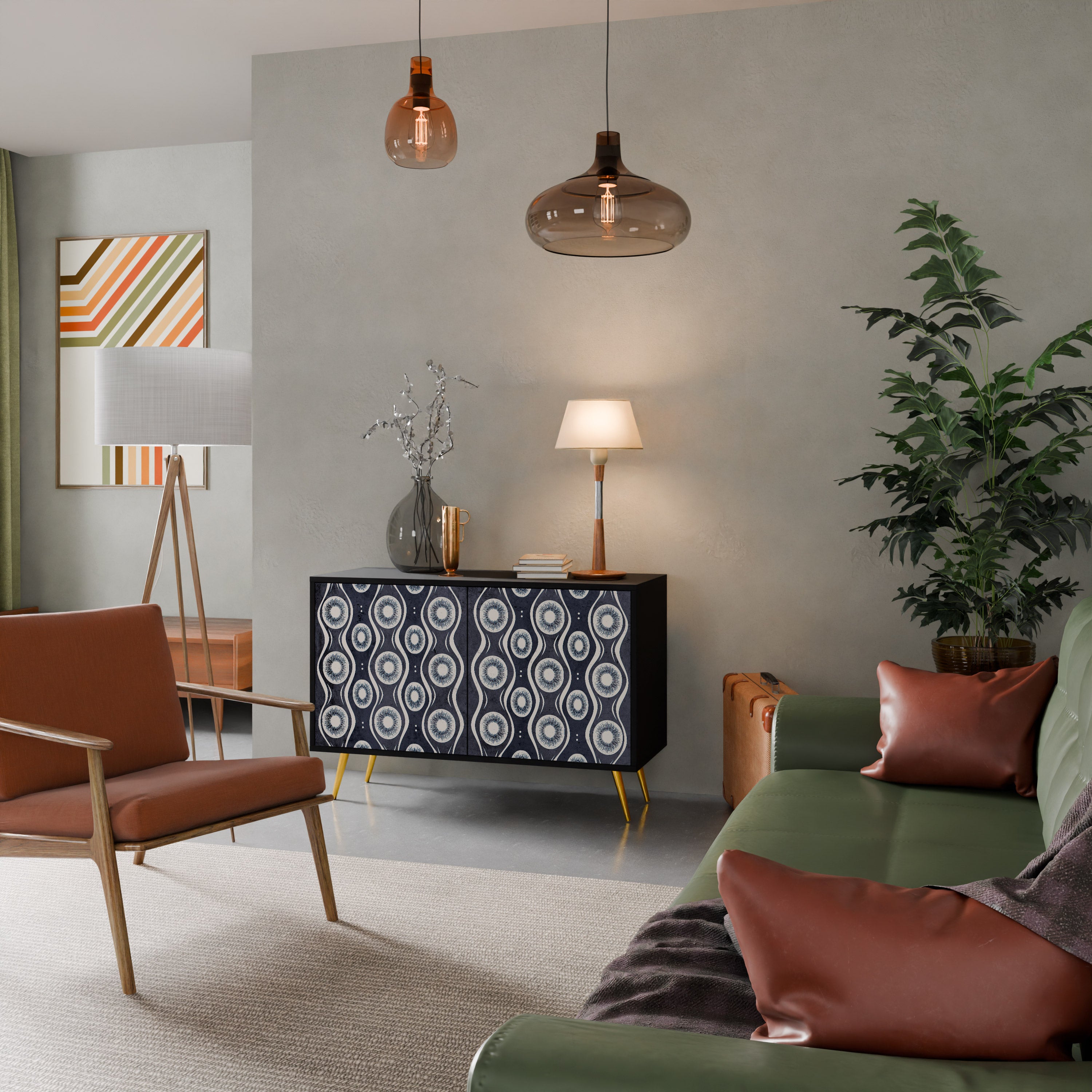 GRAPHITE EYES 2-Door Sideboard in Black Finish