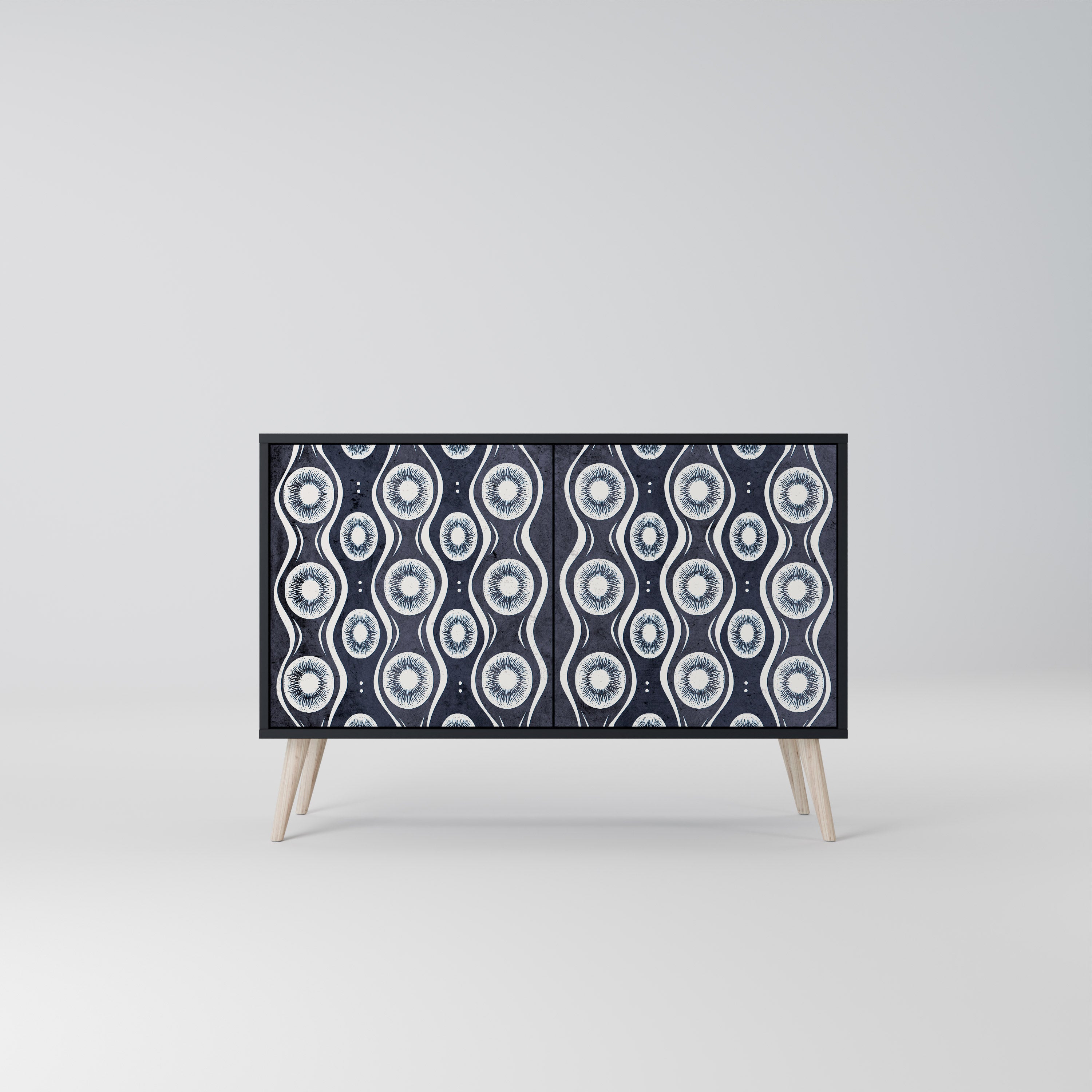 GRAPHITE EYES 2-Door Sideboard in Black Finish