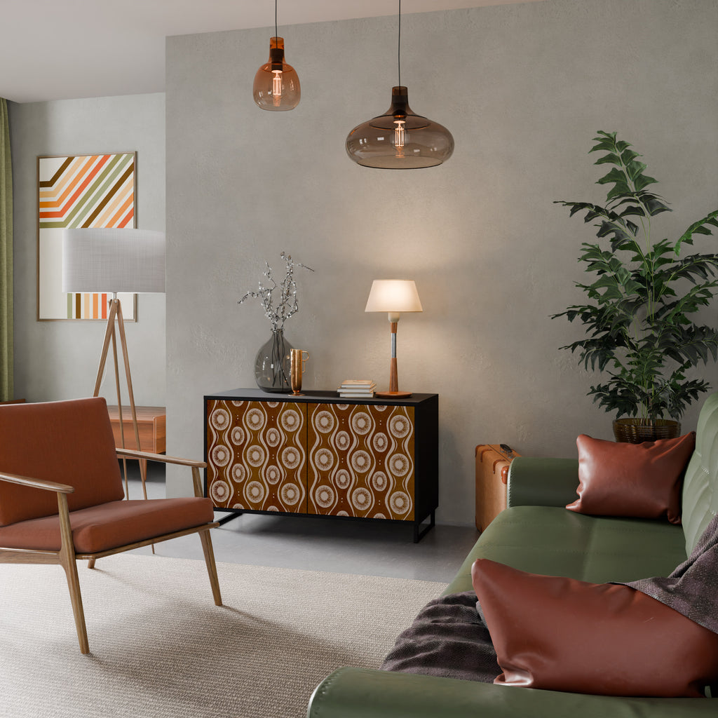 BROWN EYES 2-Door Sideboard in Black Finish