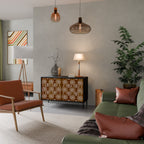 BROWN EYES Aparador de 2 Puertas en Acabado Negro