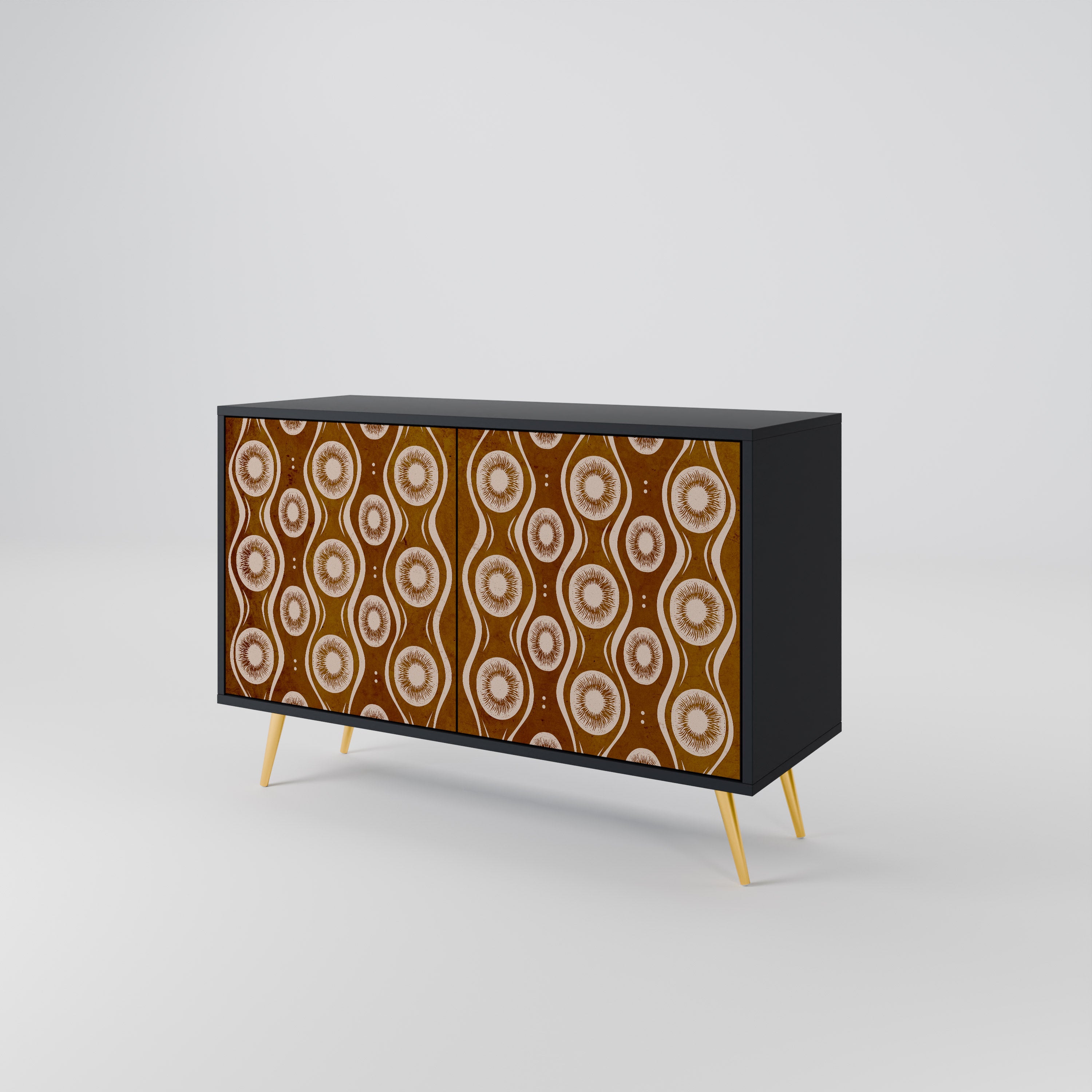BROWN EYES 2-Door Sideboard in Black Finish