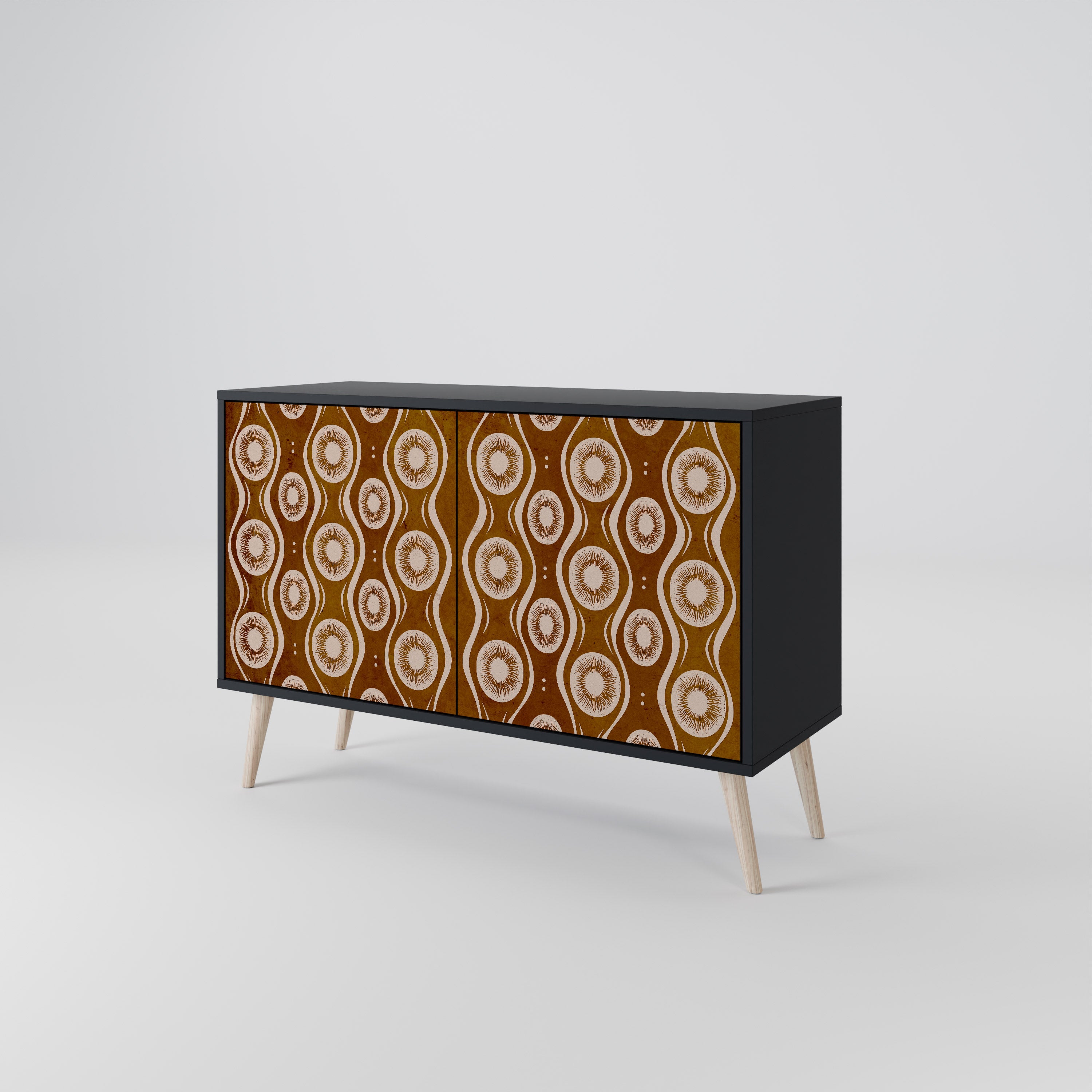 BROWN EYES 2-Door Sideboard in Black Finish