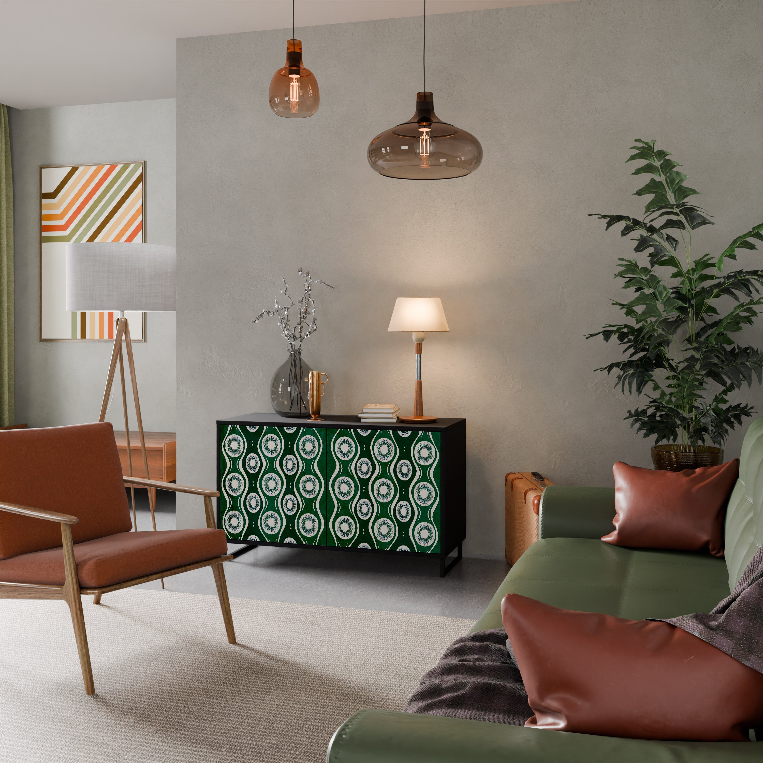 GREEN EYES 2-Door Sideboard in Black Finish