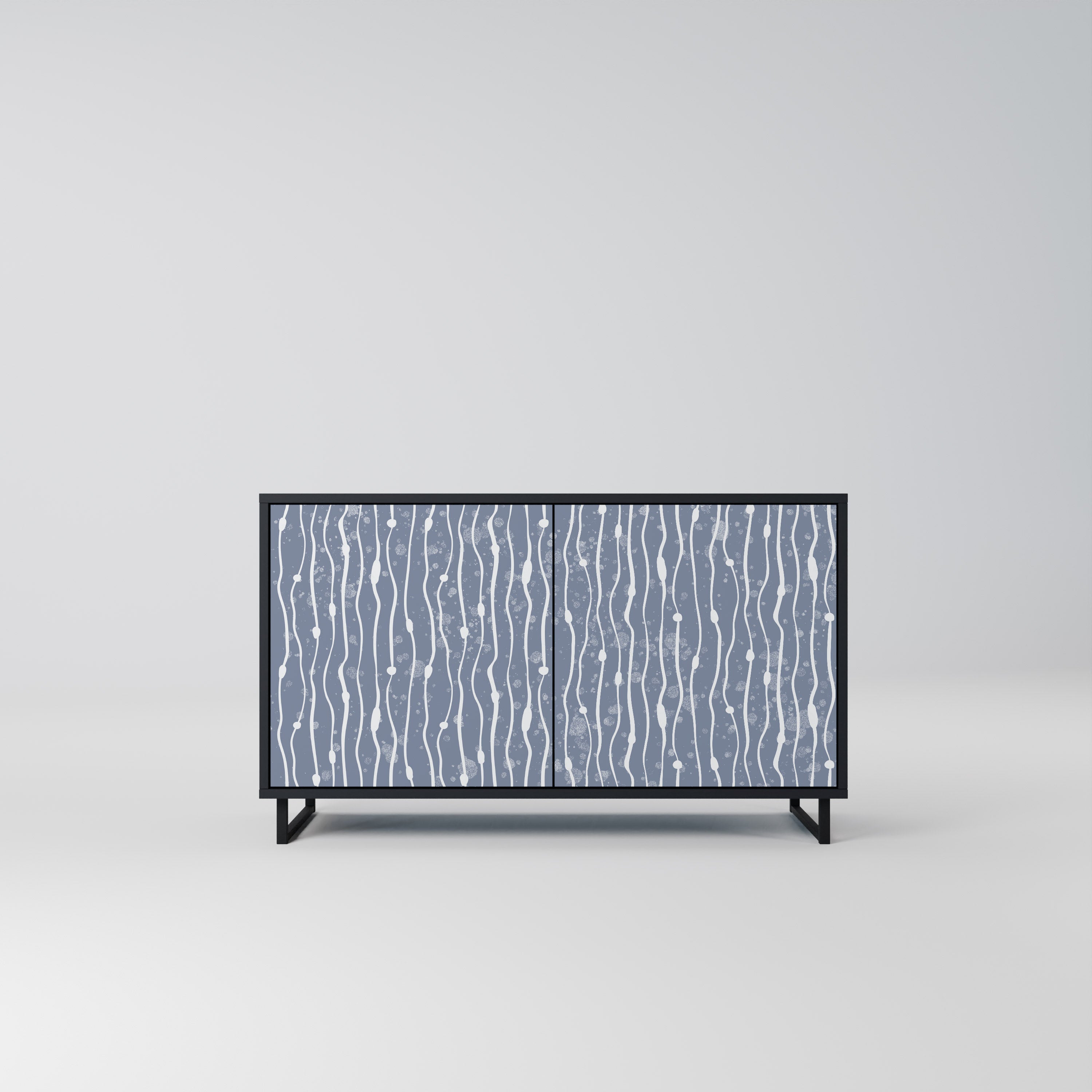 GRAPHITE RAIN 2-Door Sideboard in Black Finish