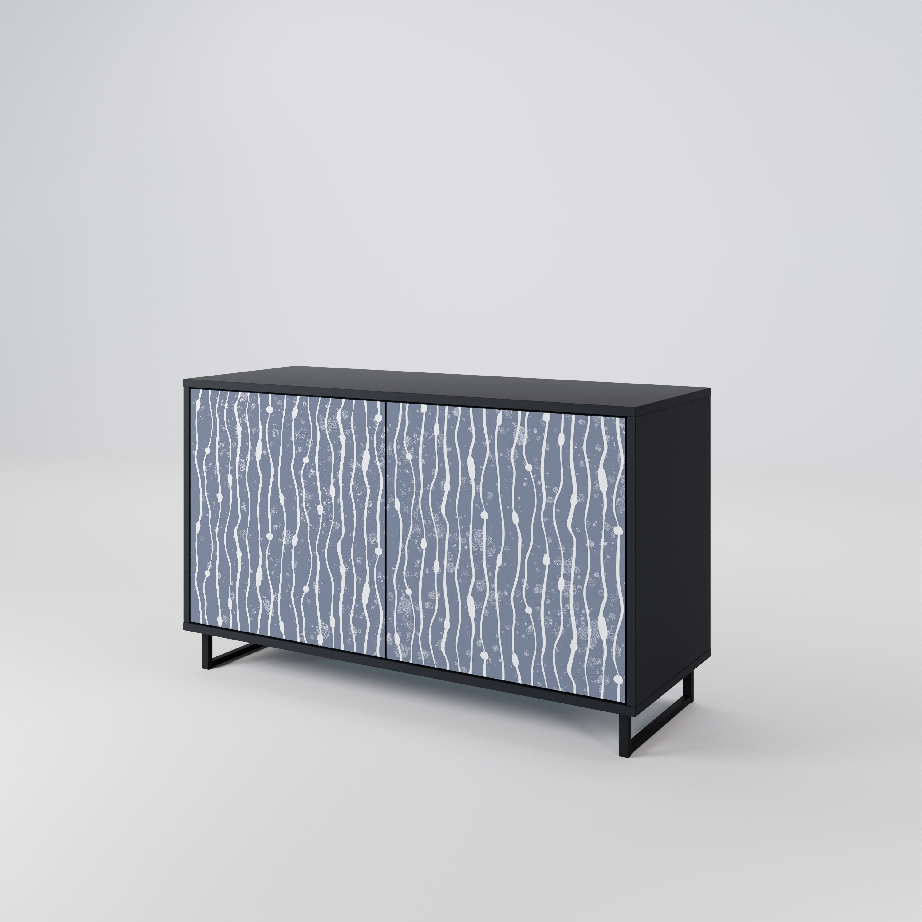 GRAPHITE RAIN 2-Door Sideboard in Black Finish