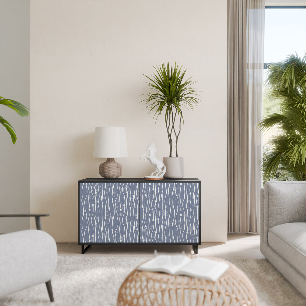 GRAPHITE RAIN 2-Door Sideboard in Black Finish