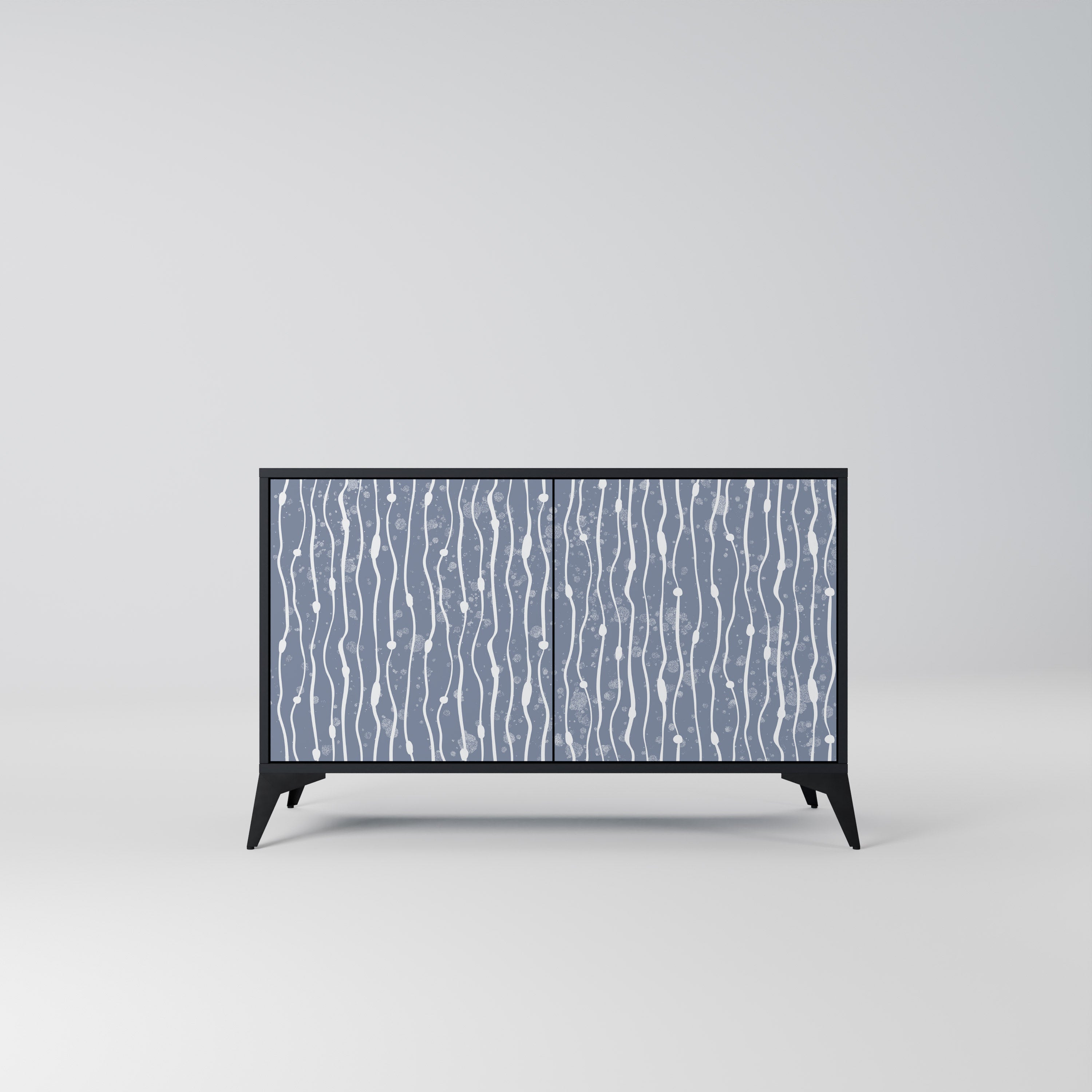 GRAPHITE RAIN 2-Door Sideboard in Black Finish