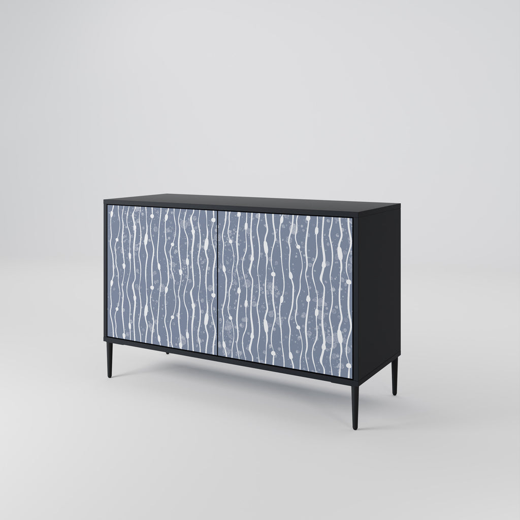 GRAPHITE RAIN 2-Door Sideboard in Black Finish
