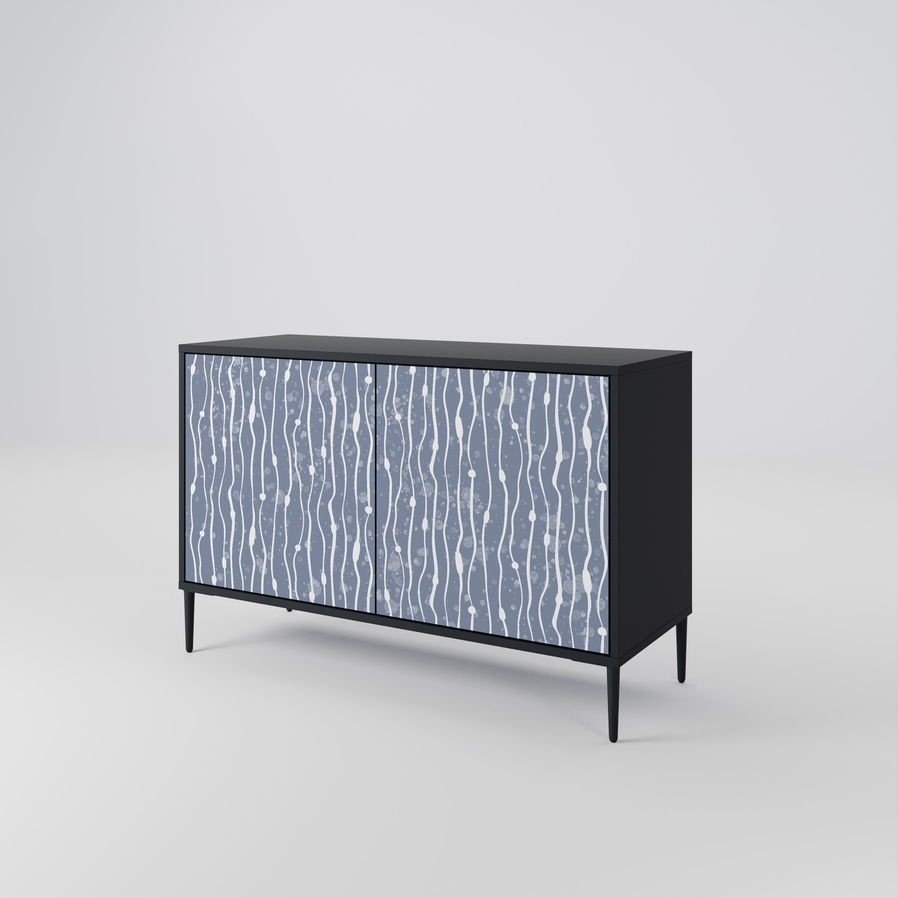 GRAPHITE RAIN 2-Door Sideboard in Black Finish