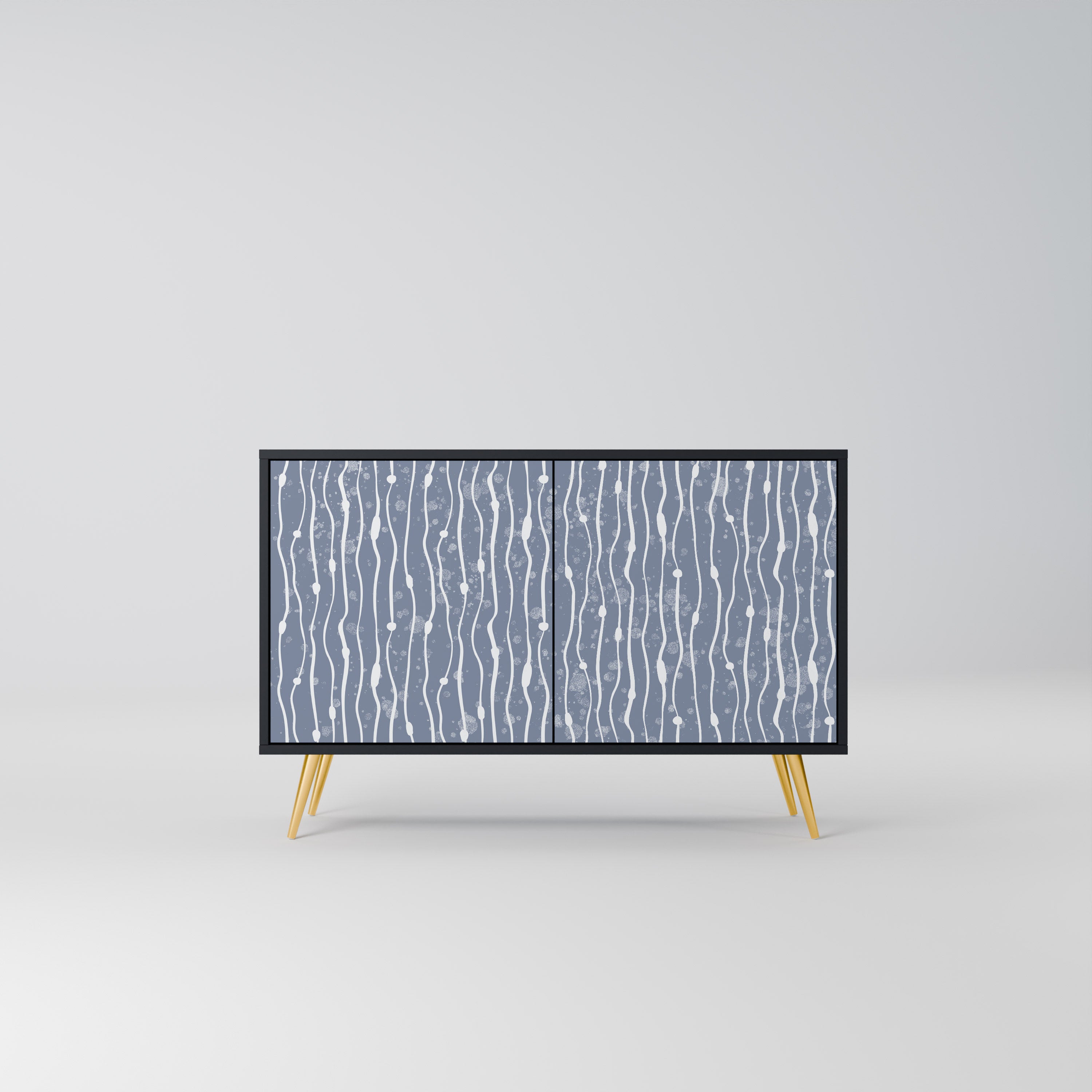 GRAPHITE RAIN 2-Door Sideboard in Black Finish