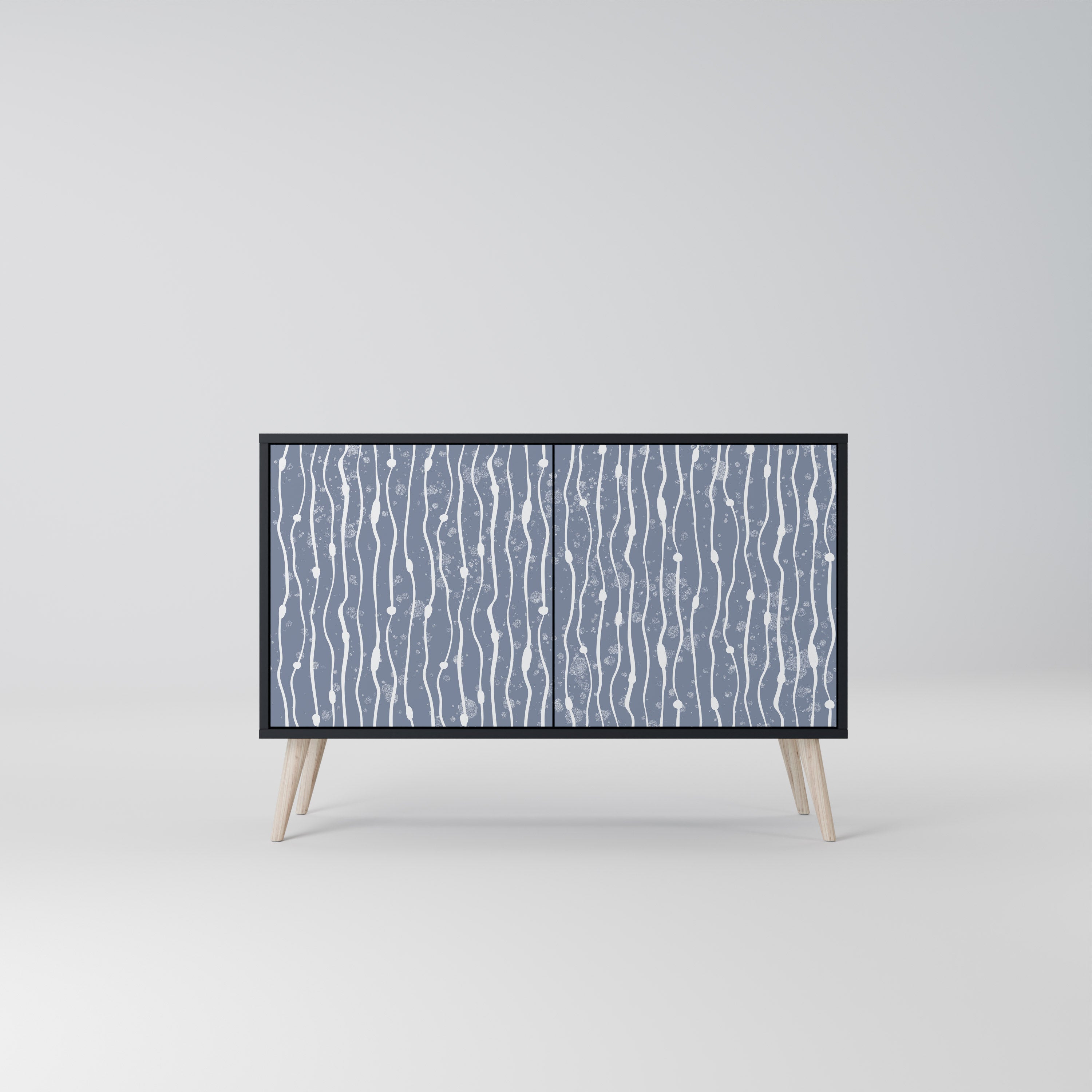 GRAPHITE RAIN 2-Door Sideboard in Black Finish