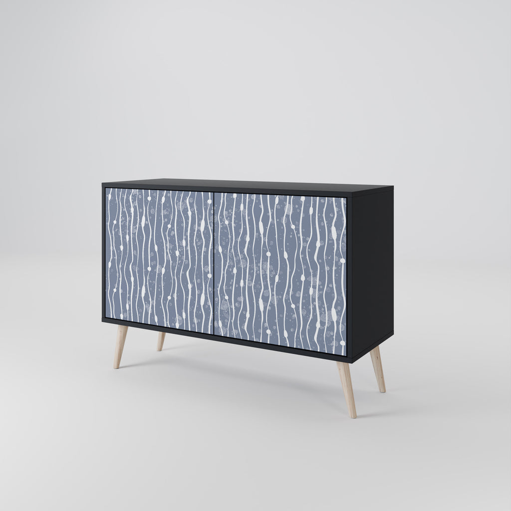 GRAPHITE RAIN 2-Door Sideboard in Black Finish