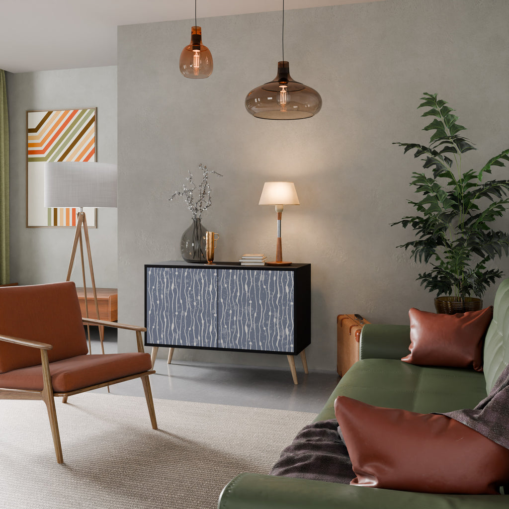 GRAPHITE RAIN 2-Door Sideboard in Black Finish