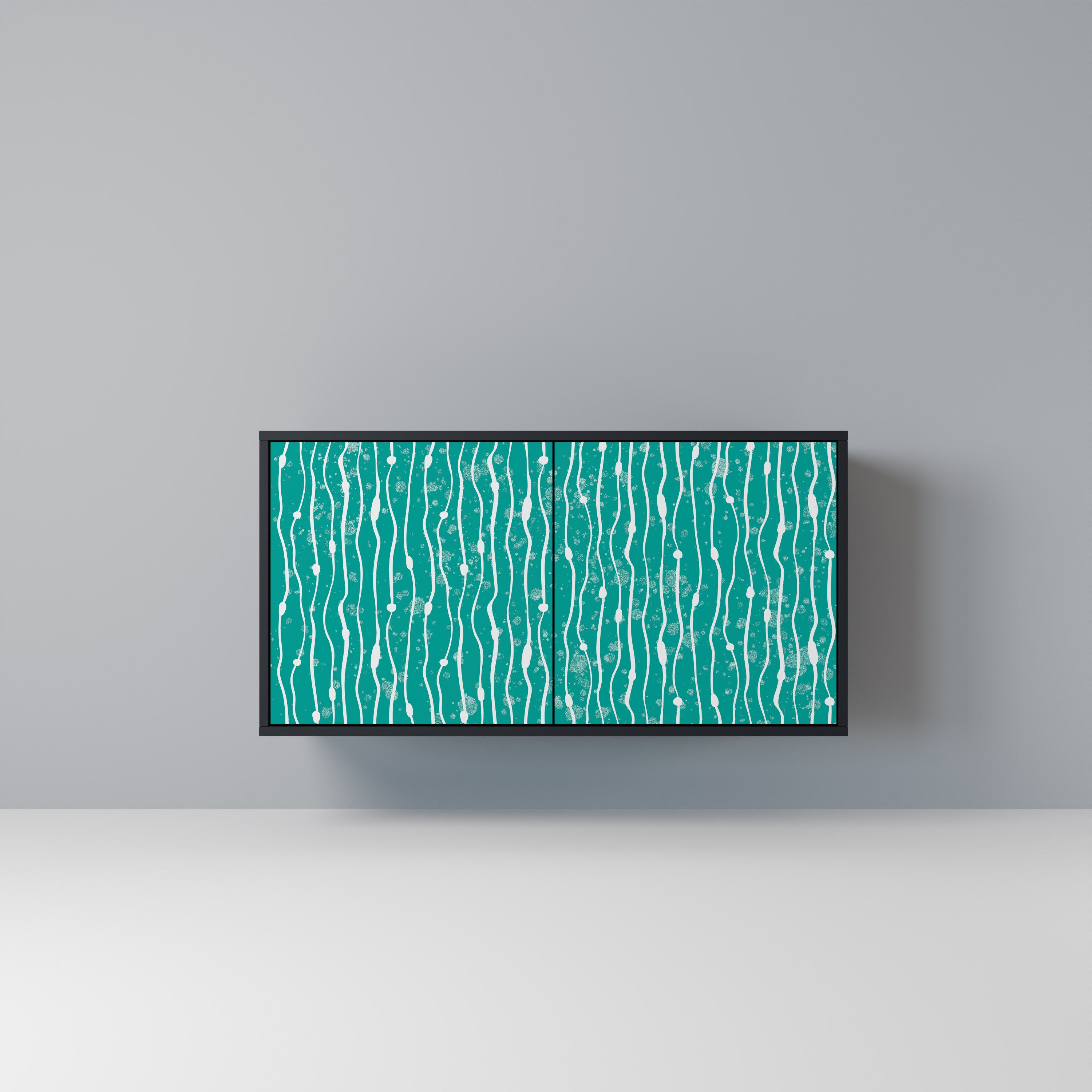 TURQUOISE RAIN 2-Door Sideboard in Black Finish