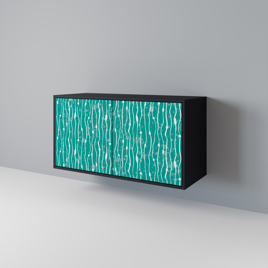 TURQUOISE RAIN 2-Door Sideboard in Black Finish