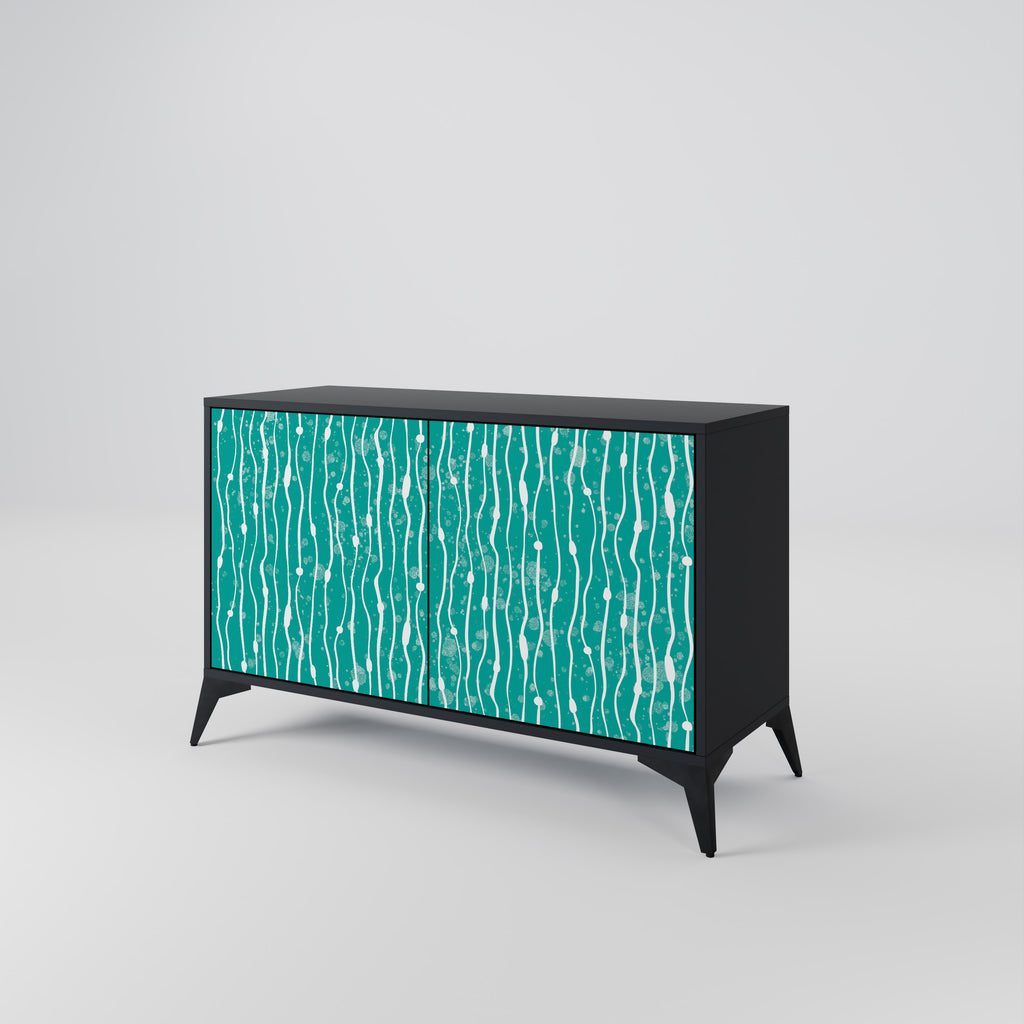 TURQUOISE RAIN 2-Door Sideboard in Black Finish
