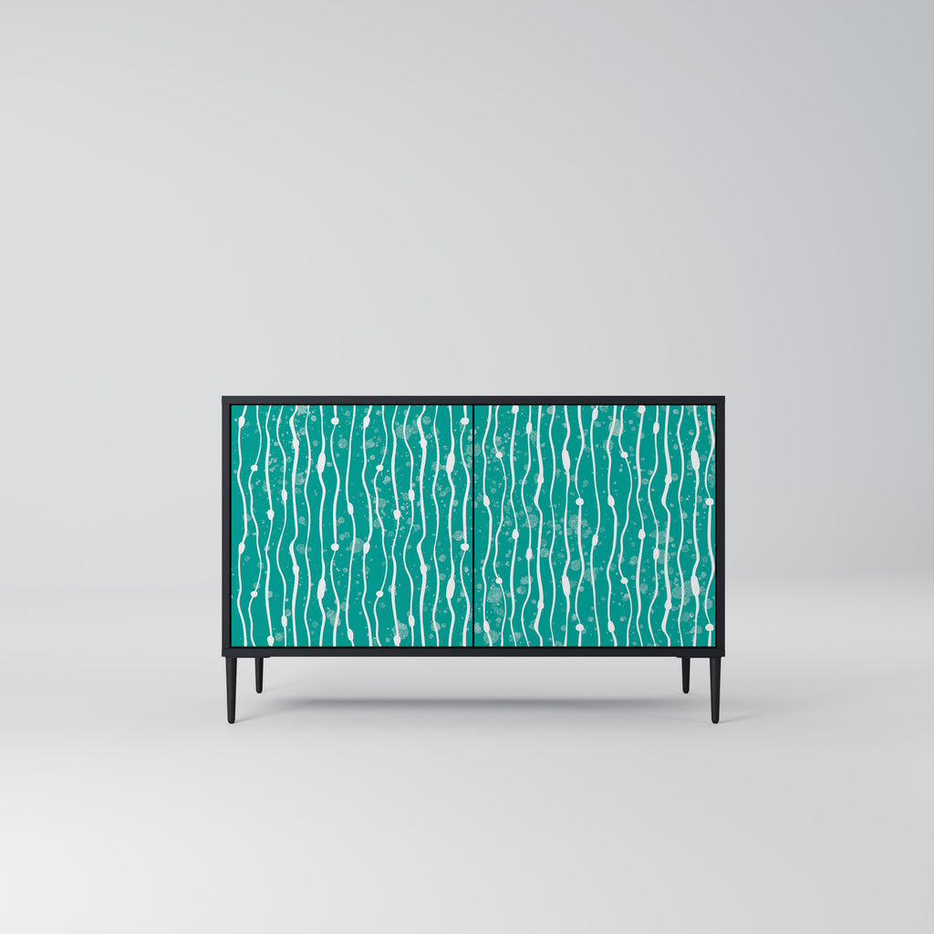 TURQUOISE RAIN 2-Door Sideboard in Black Finish