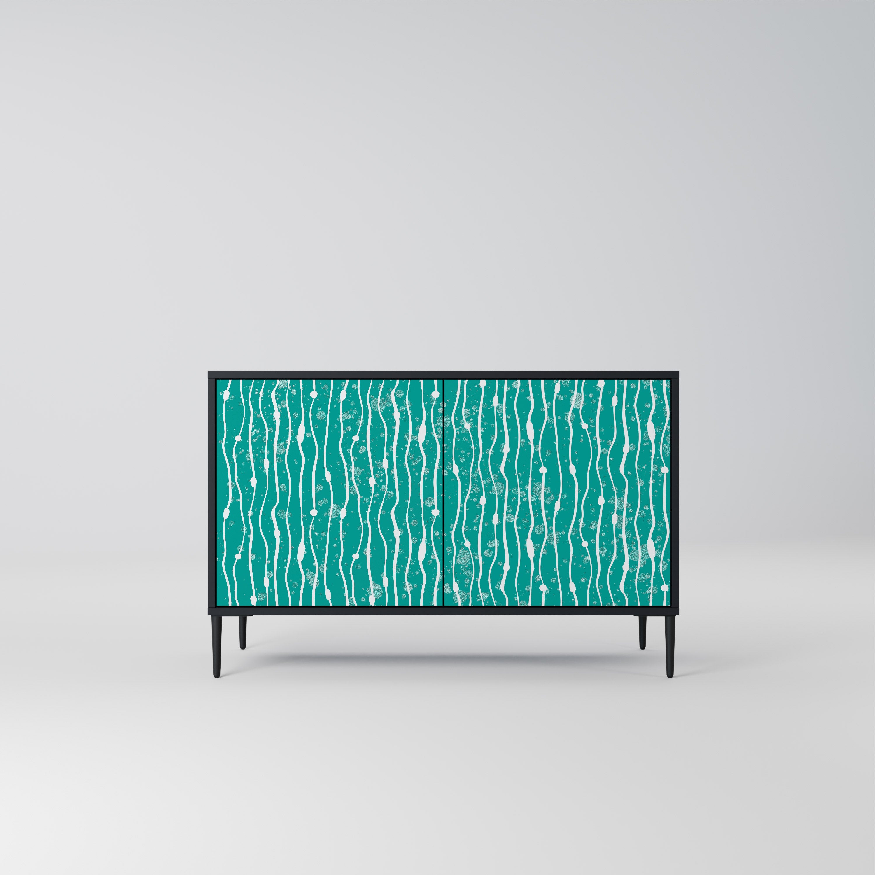 TURQUOISE RAIN 2-Door Sideboard in Black Finish