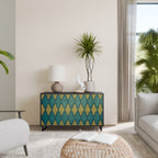 POLYGONS Aparador de 2 Puertas en Acabado Negro