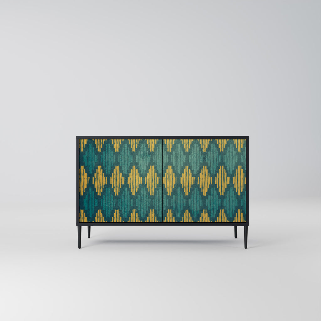POLYGONS 2-Door Sideboard in Black Finish