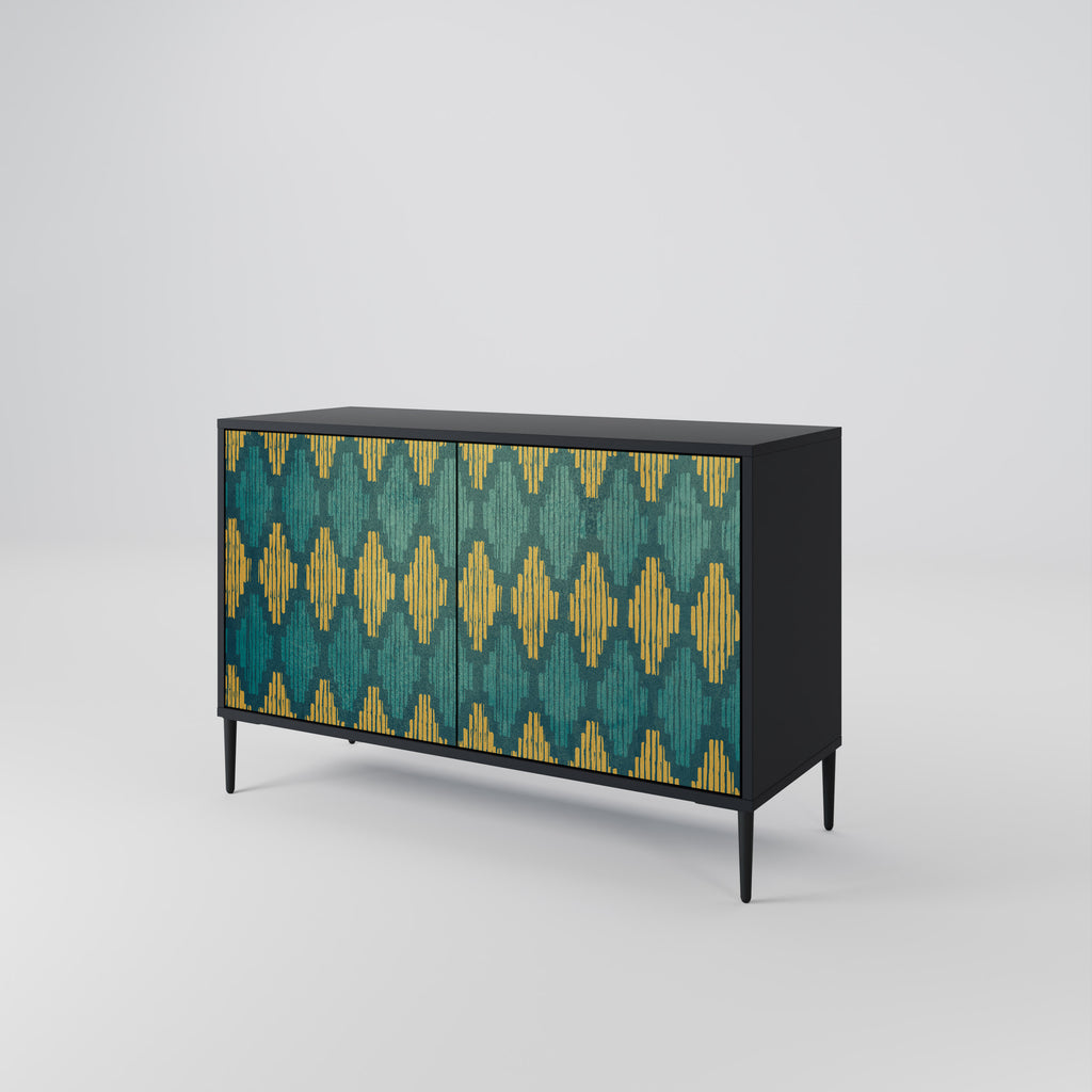 POLYGONS 2-Door Sideboard in Black Finish
