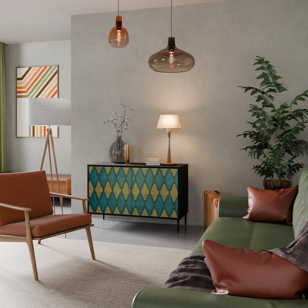 POLYGONS 2-Door Sideboard in Black Finish