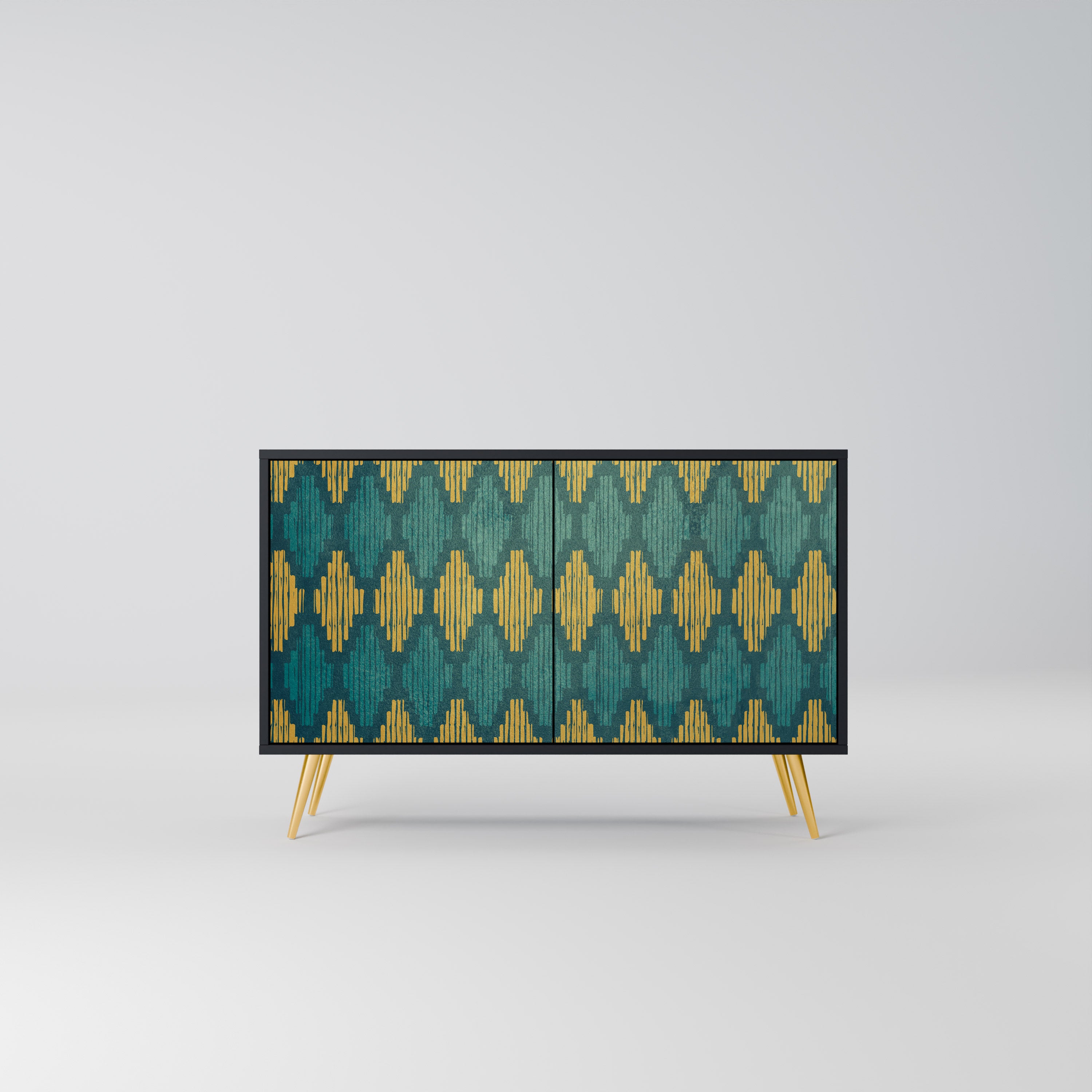 POLYGONS 2-Door Sideboard in Black Finish