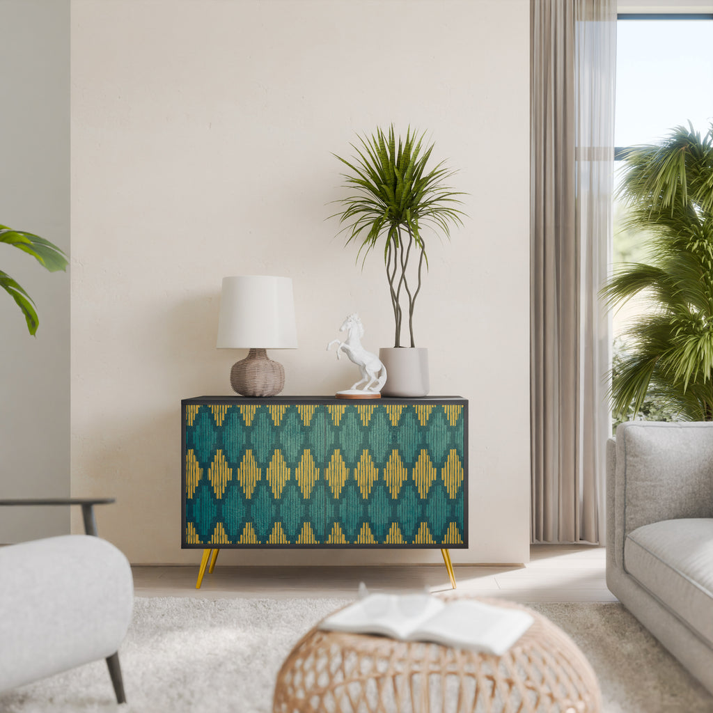 POLYGONS 2-Door Sideboard in Black Finish