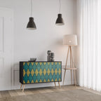 POLYGONS Aparador de 2 Puertas en Acabado Negro