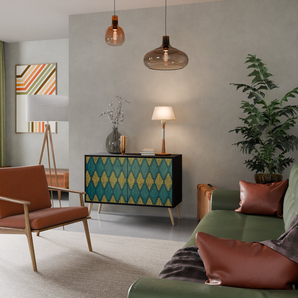 POLYGONS 2-Door Sideboard in Black Finish