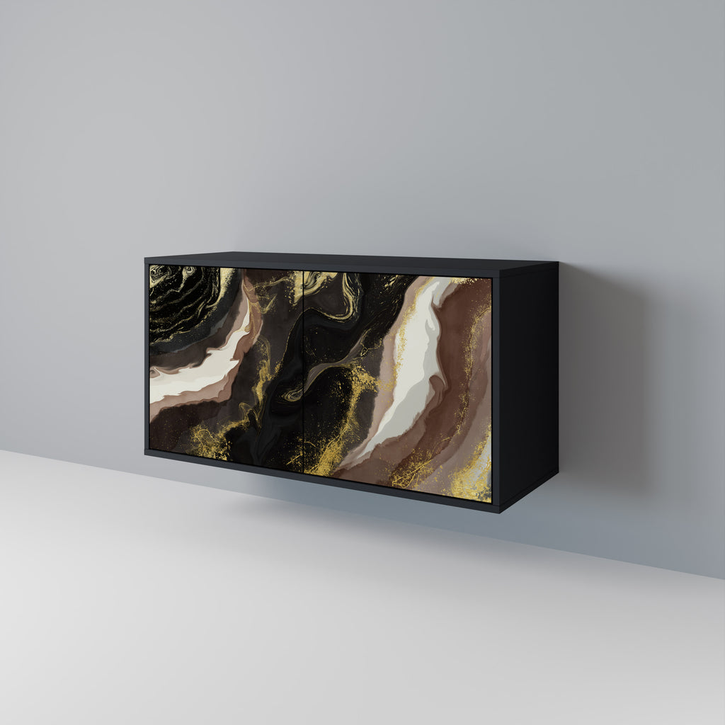 GOLD DUST 2-Door Sideboard in Black Finish