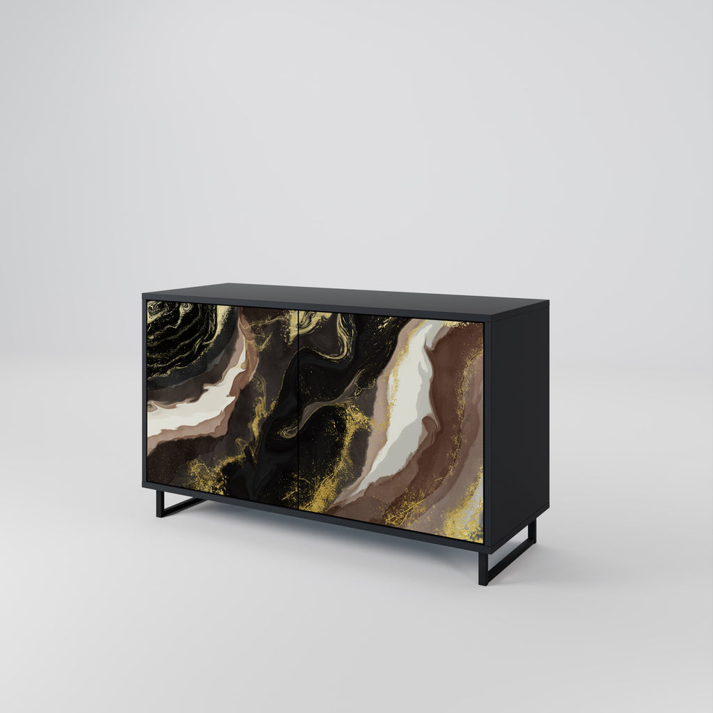 GOLD DUST 2-Door Sideboard in Black Finish