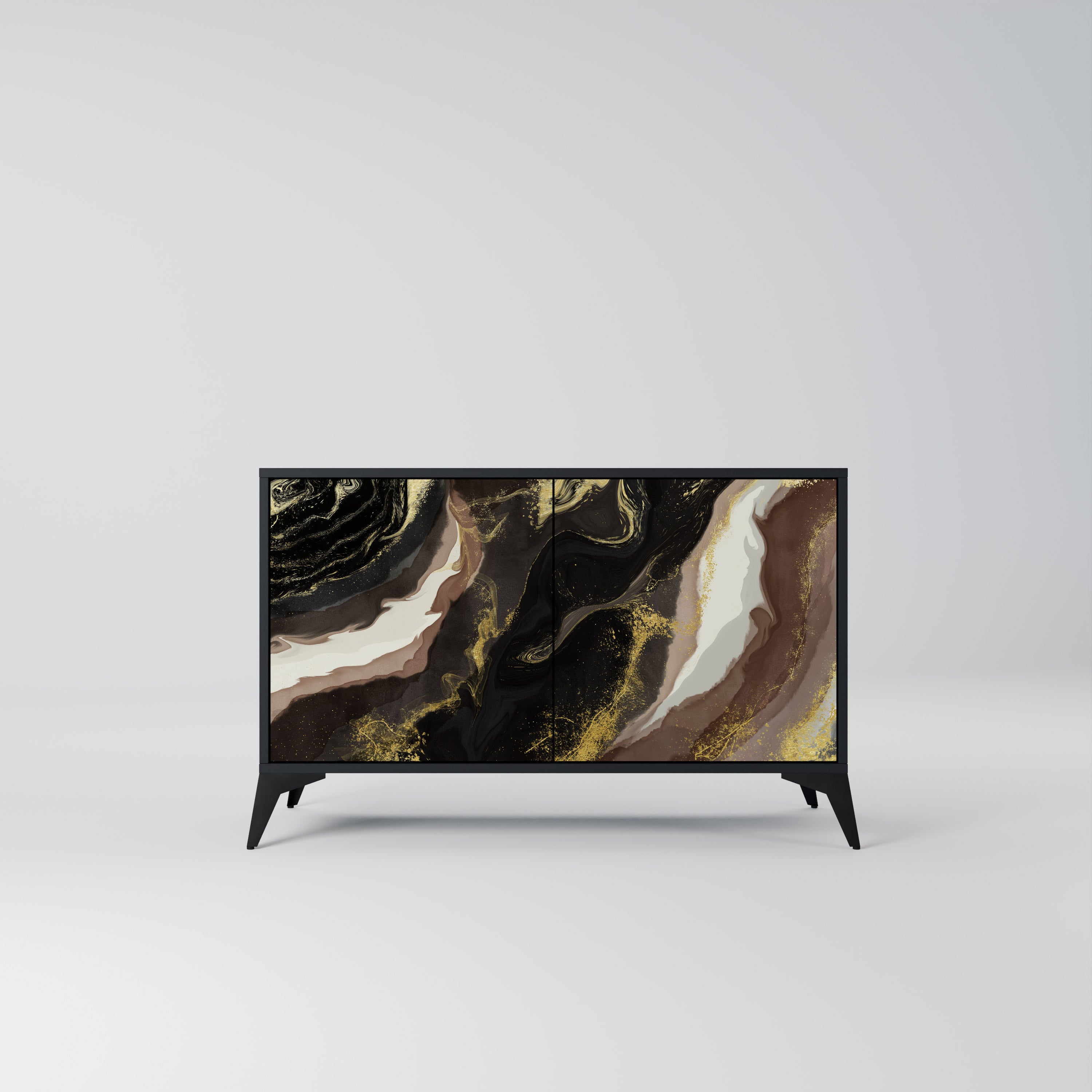 GOLD DUST 2-Door Sideboard in Black Finish
